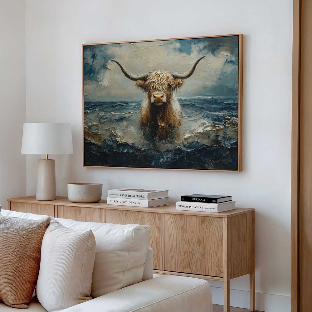 Alternative view of Dramatische stier in woeste zee