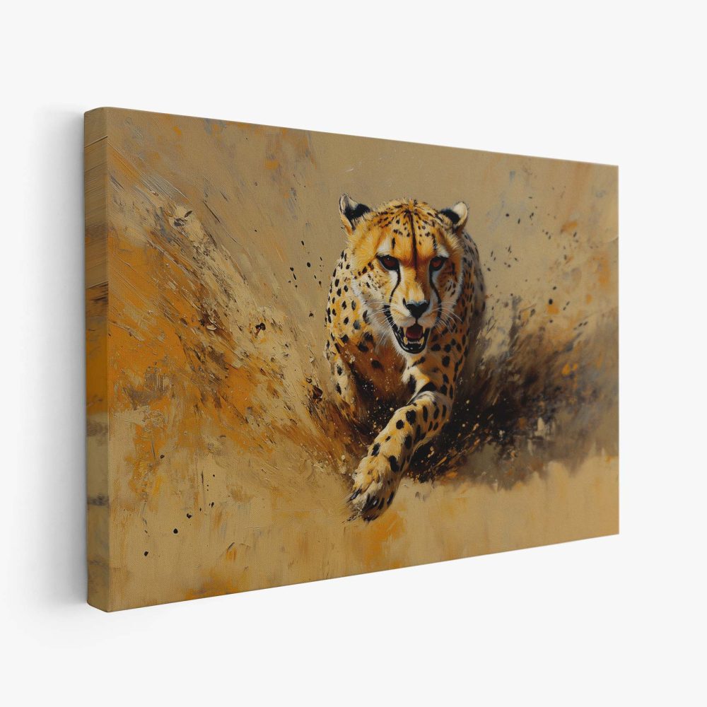 Snelle cheetah in zand