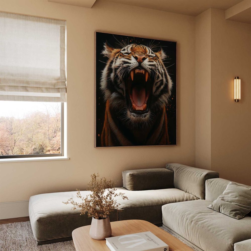 Alternative view of Fel Tijgerportret met Gebit