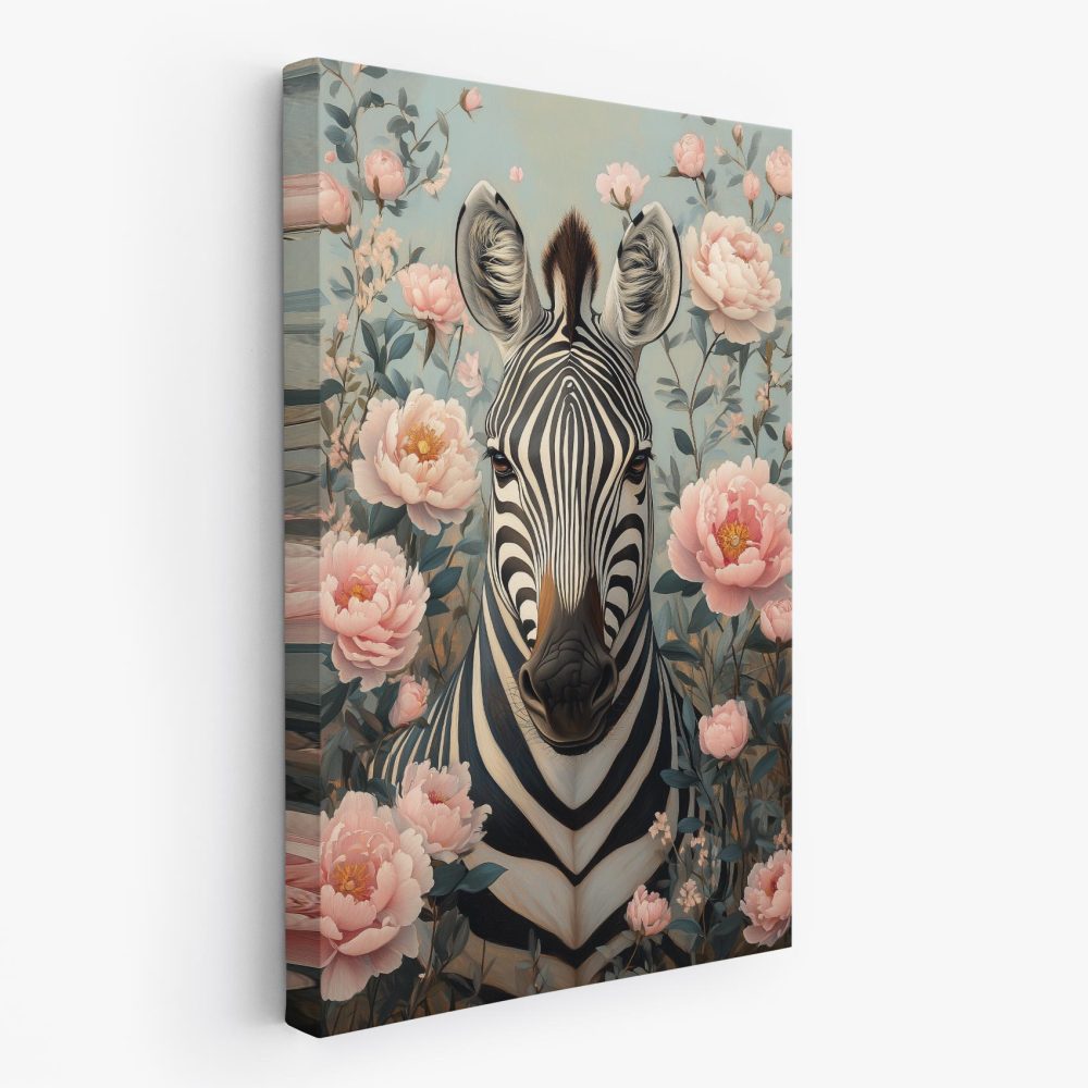 Artistieke Zebra met Bloemen