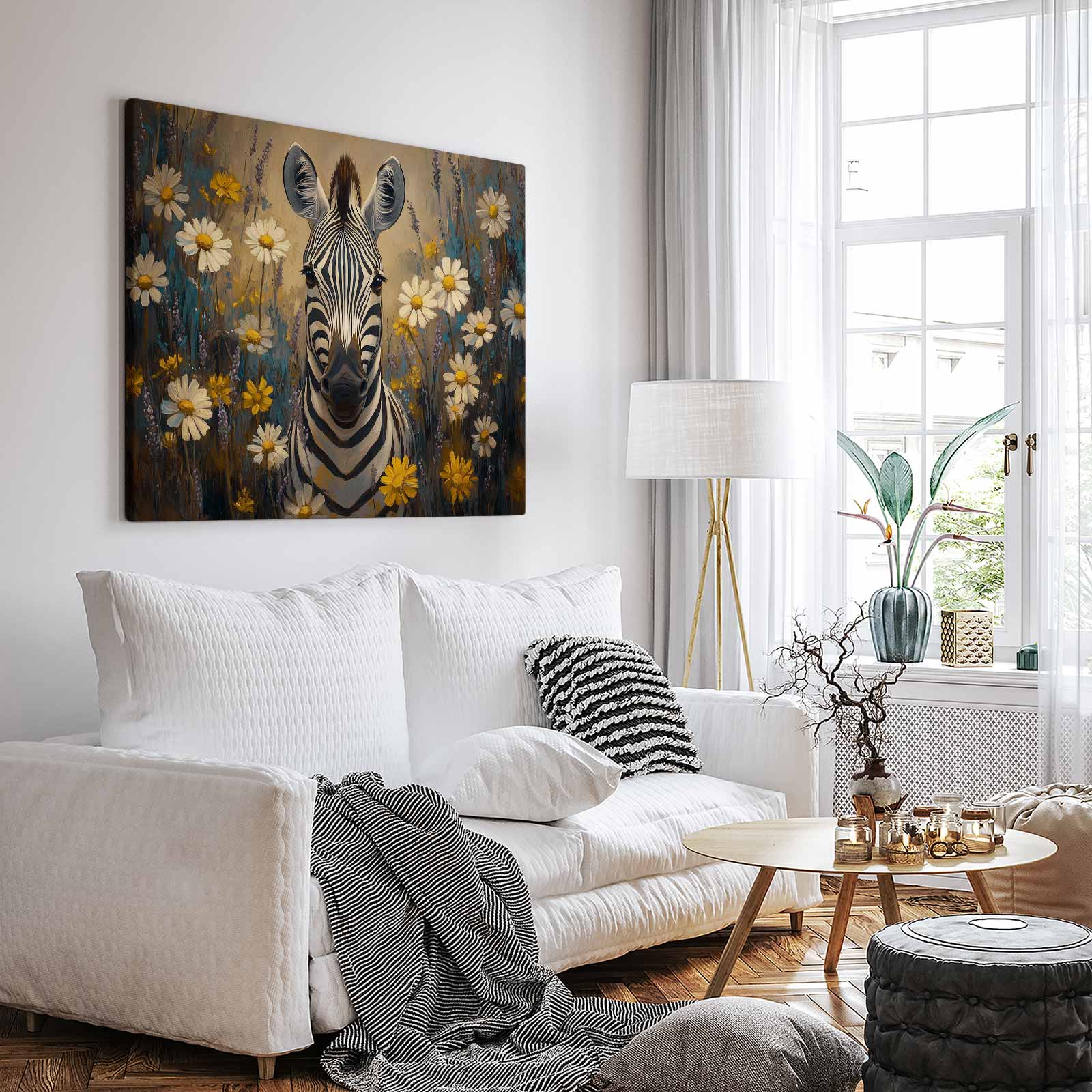 Zebra tussen bloemenveld - Afbeelding 3
