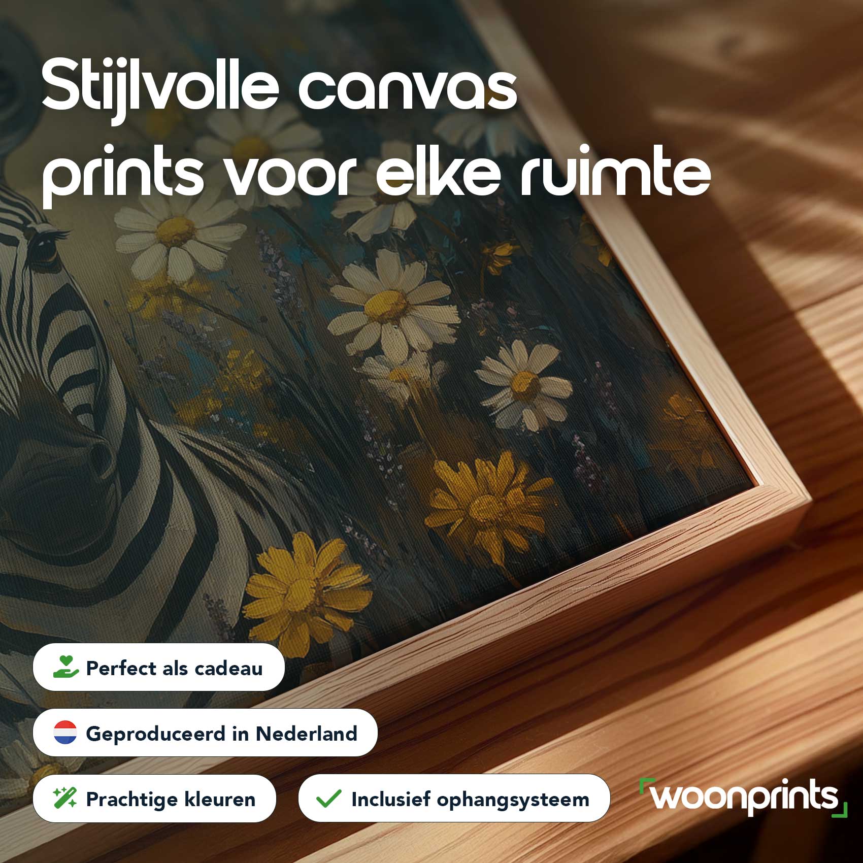 Zebra tussen bloemenveld - Afbeelding 4