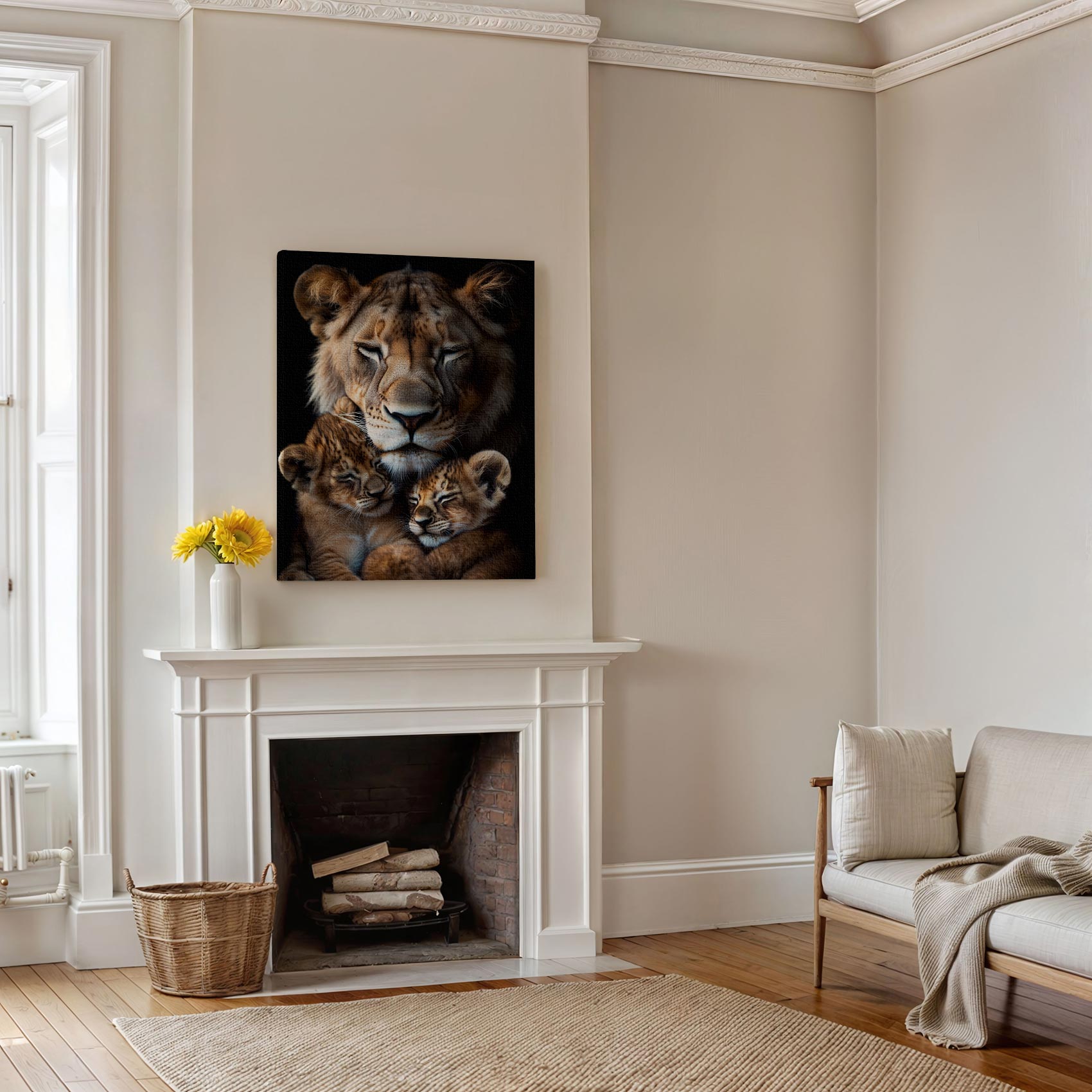 Lioness en welpen knus moment - Afbeelding 5