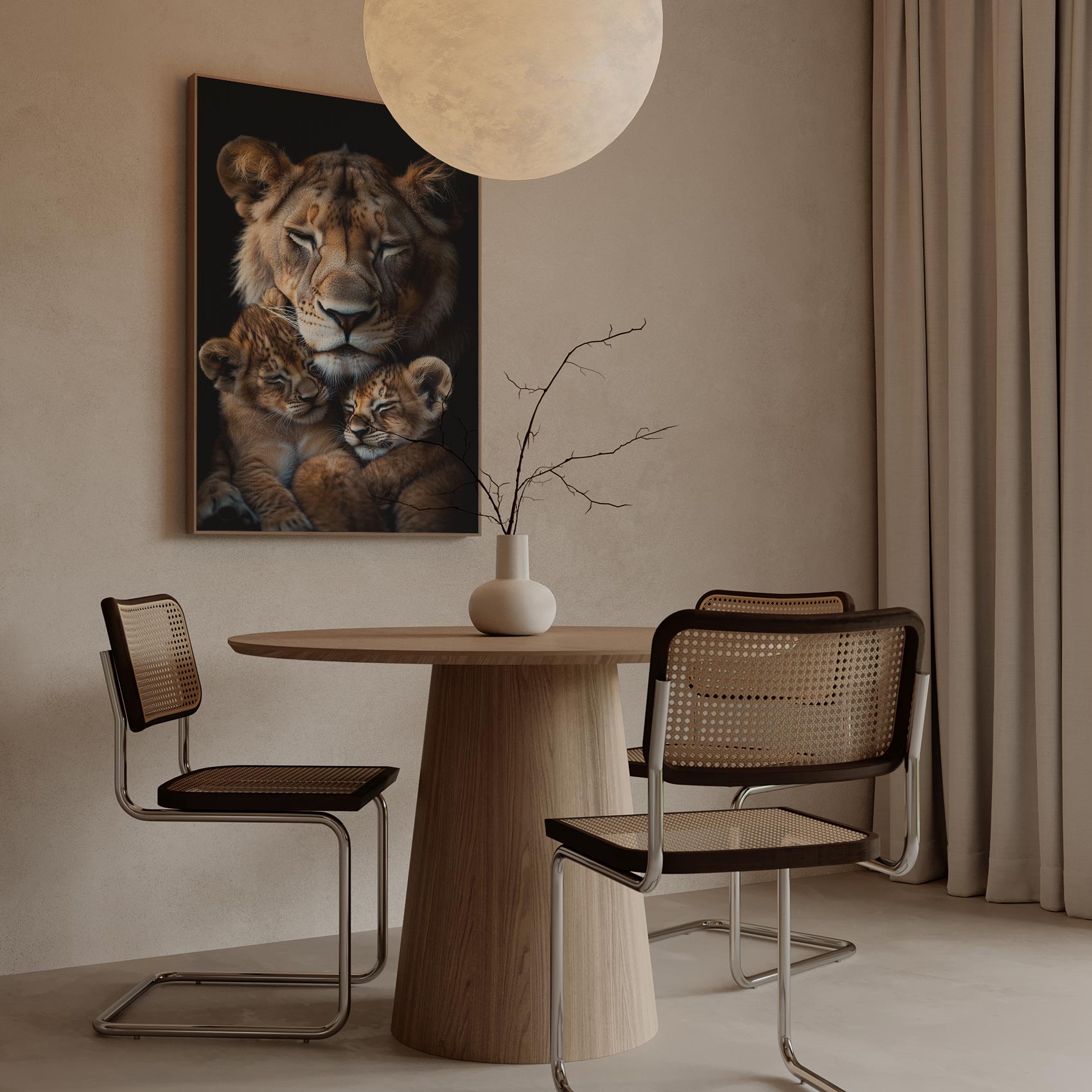 Lioness en welpen knus moment - Afbeelding 6