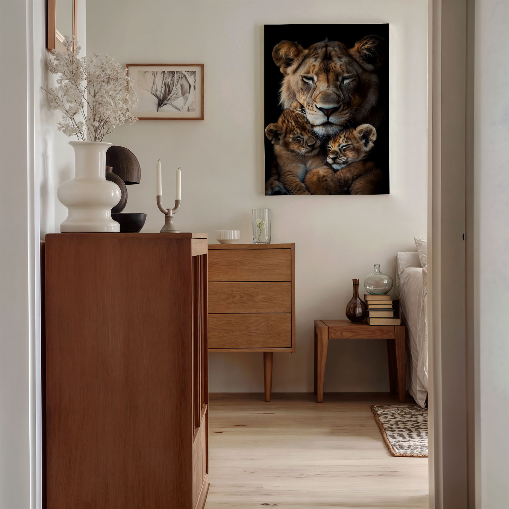Lioness en welpen knus moment - Afbeelding 8