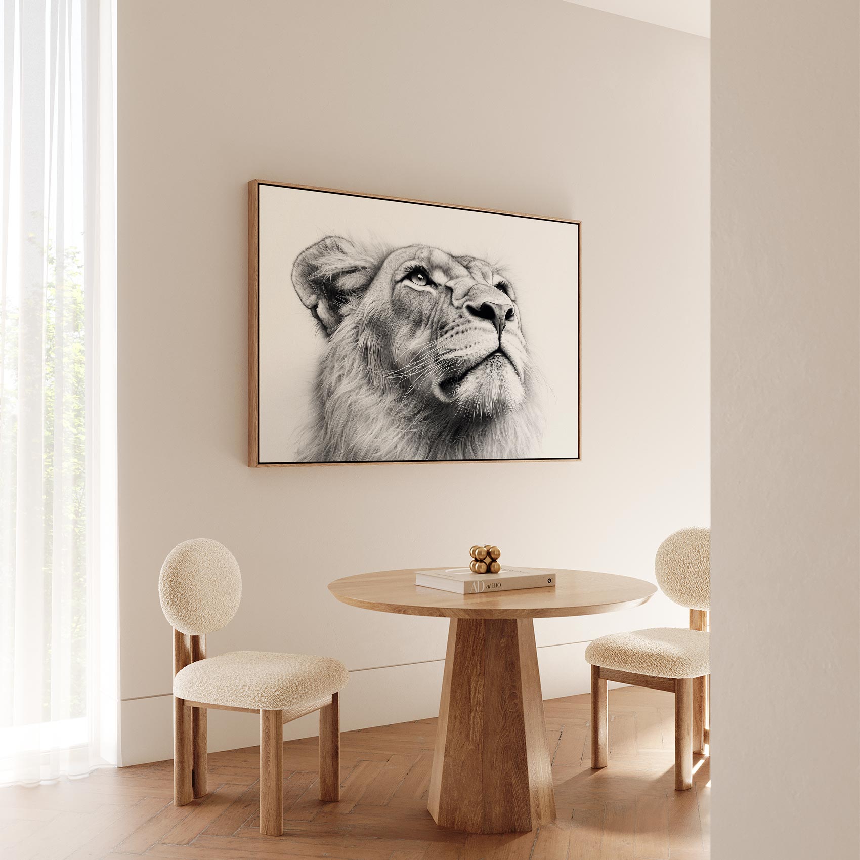 Majestueuze leeuwenportret zwart-wit - Afbeelding 5