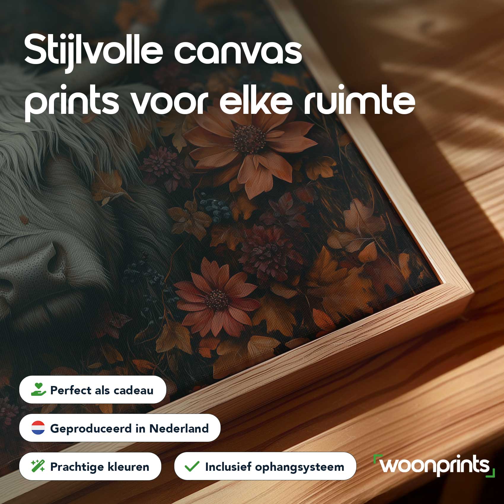 Witte stierenkop met bloemen - Afbeelding 4
