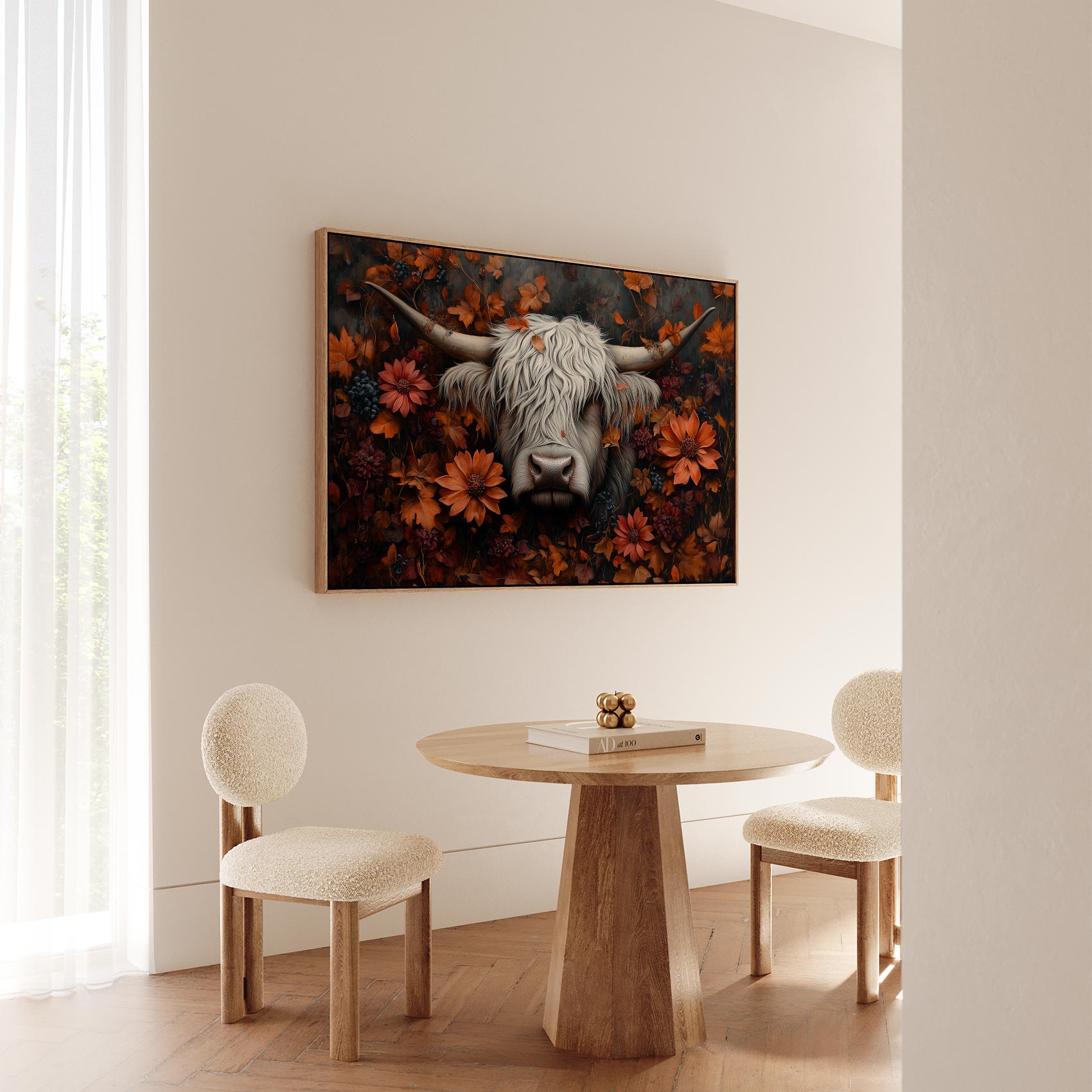 Witte stierenkop met bloemen - Afbeelding 5