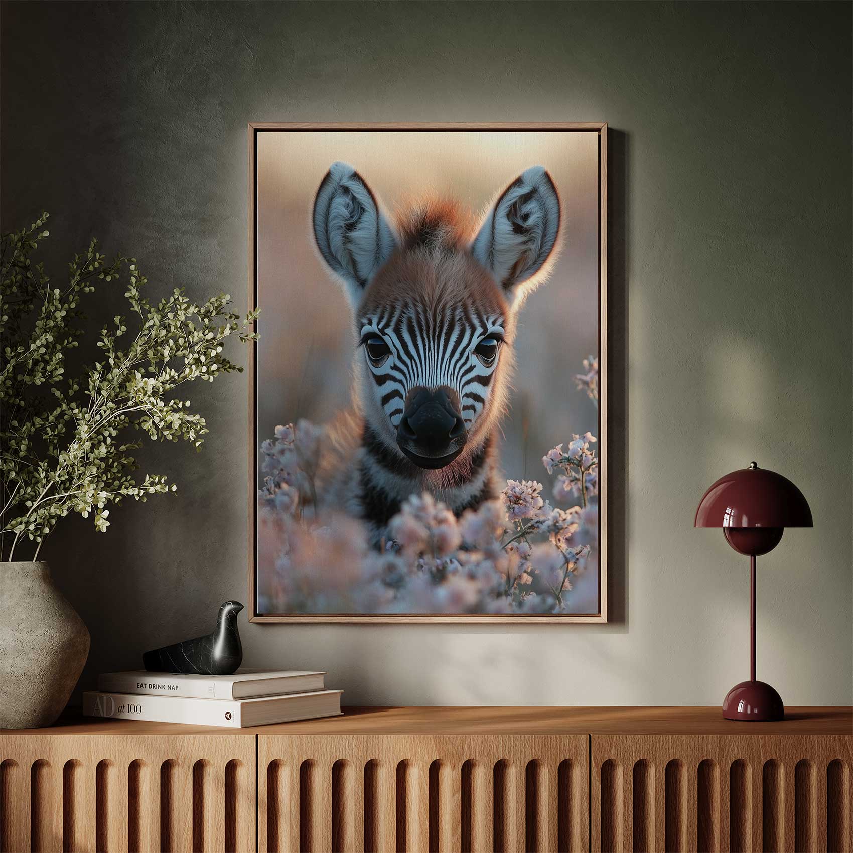 Schattige babyzebra tussen bloemen - Afbeelding 3