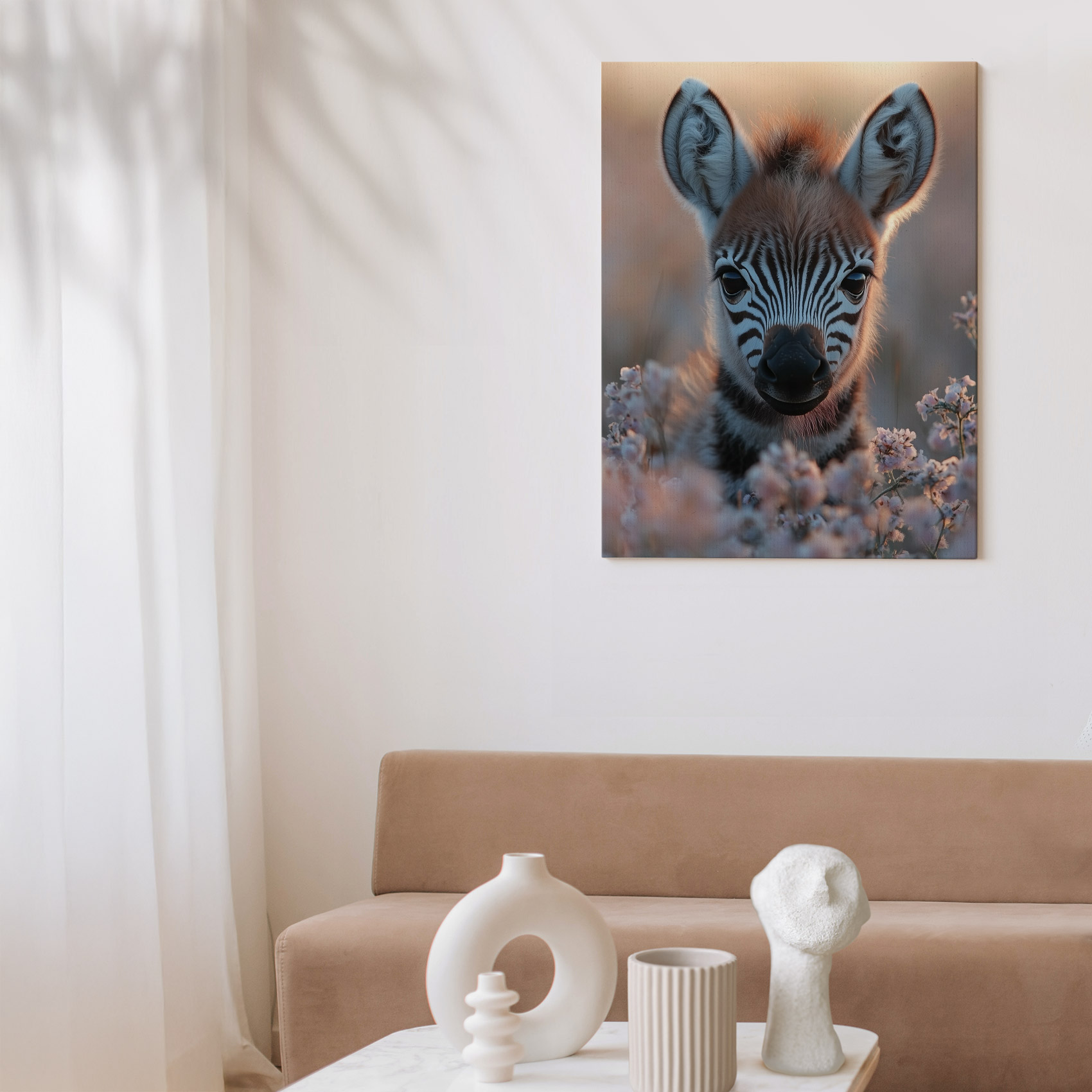 Schattige babyzebra tussen bloemen - Afbeelding 7