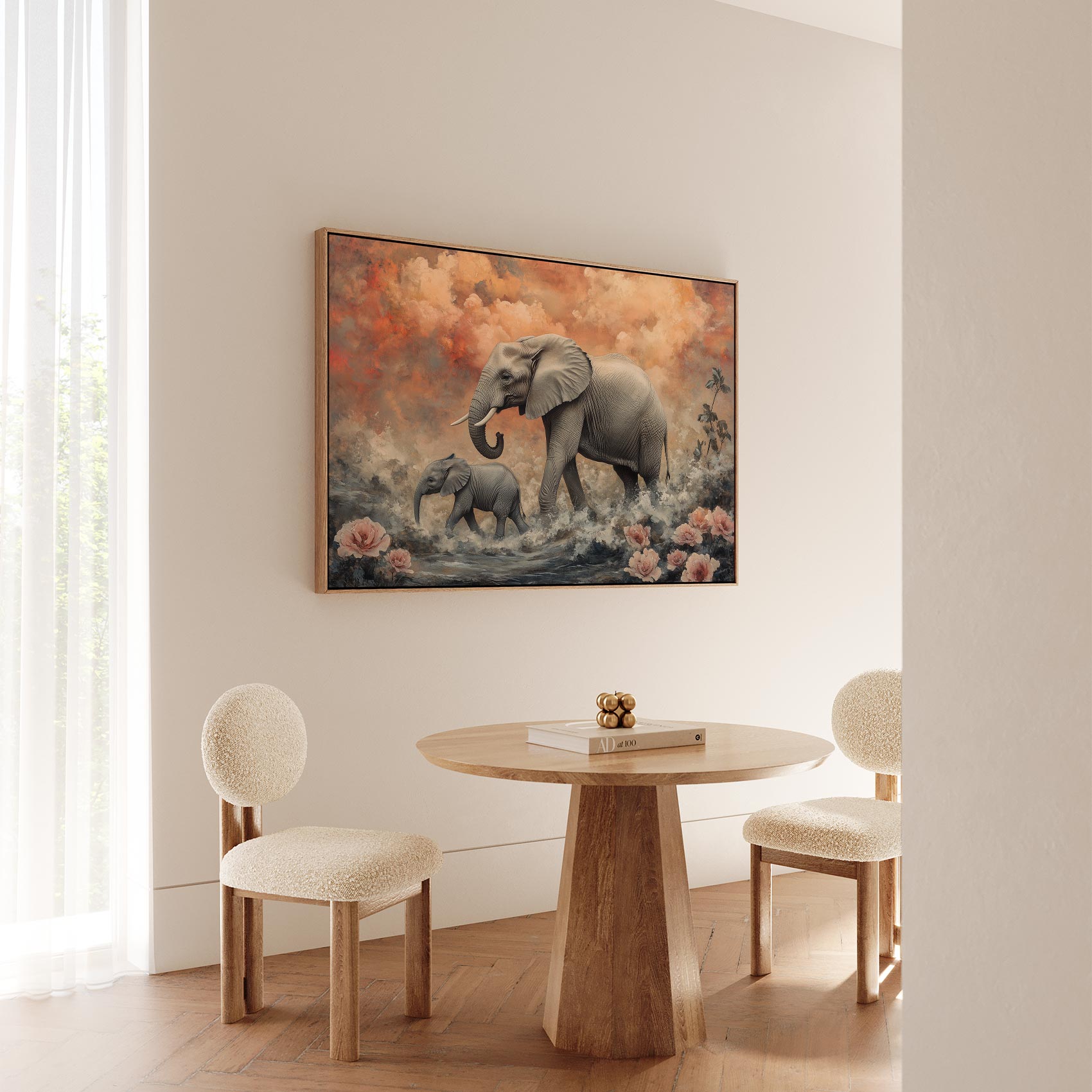 Vintage olifantenmoeder en kind - Afbeelding 5