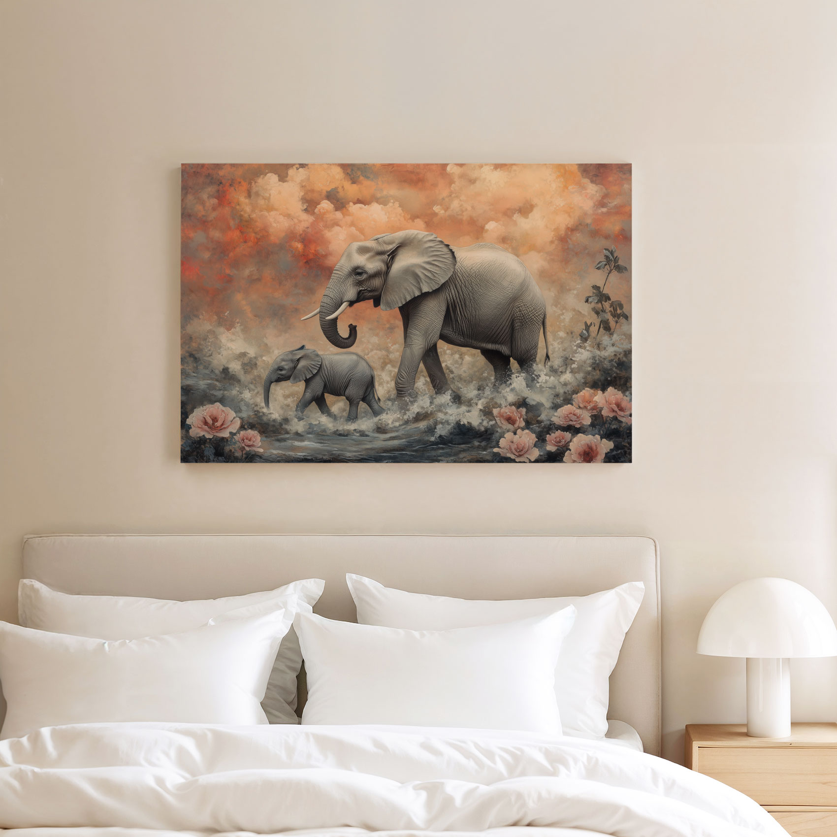 Vintage olifantenmoeder en kind - Afbeelding 8
