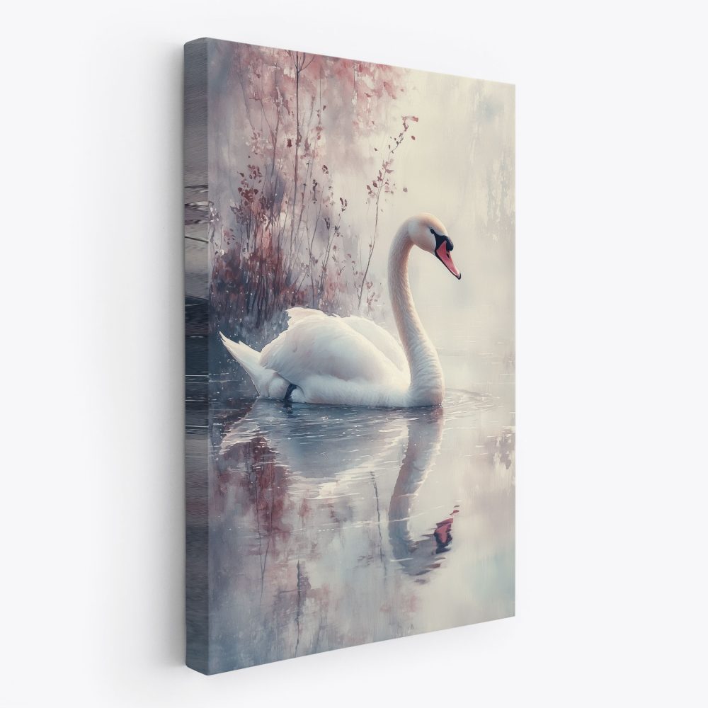 Elegante witte zwaan in rust