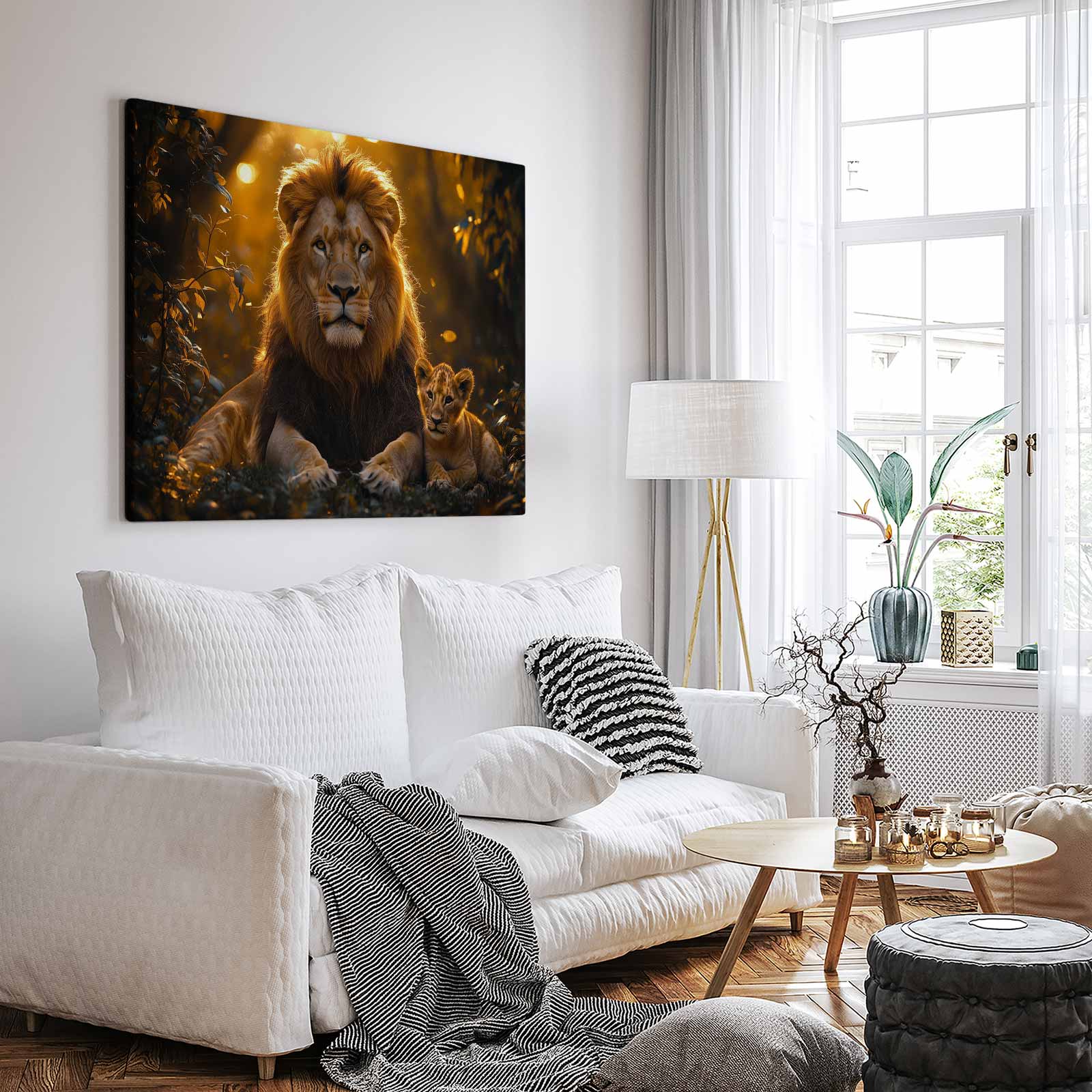 Majestueuze leeuw met welp - Afbeelding 3