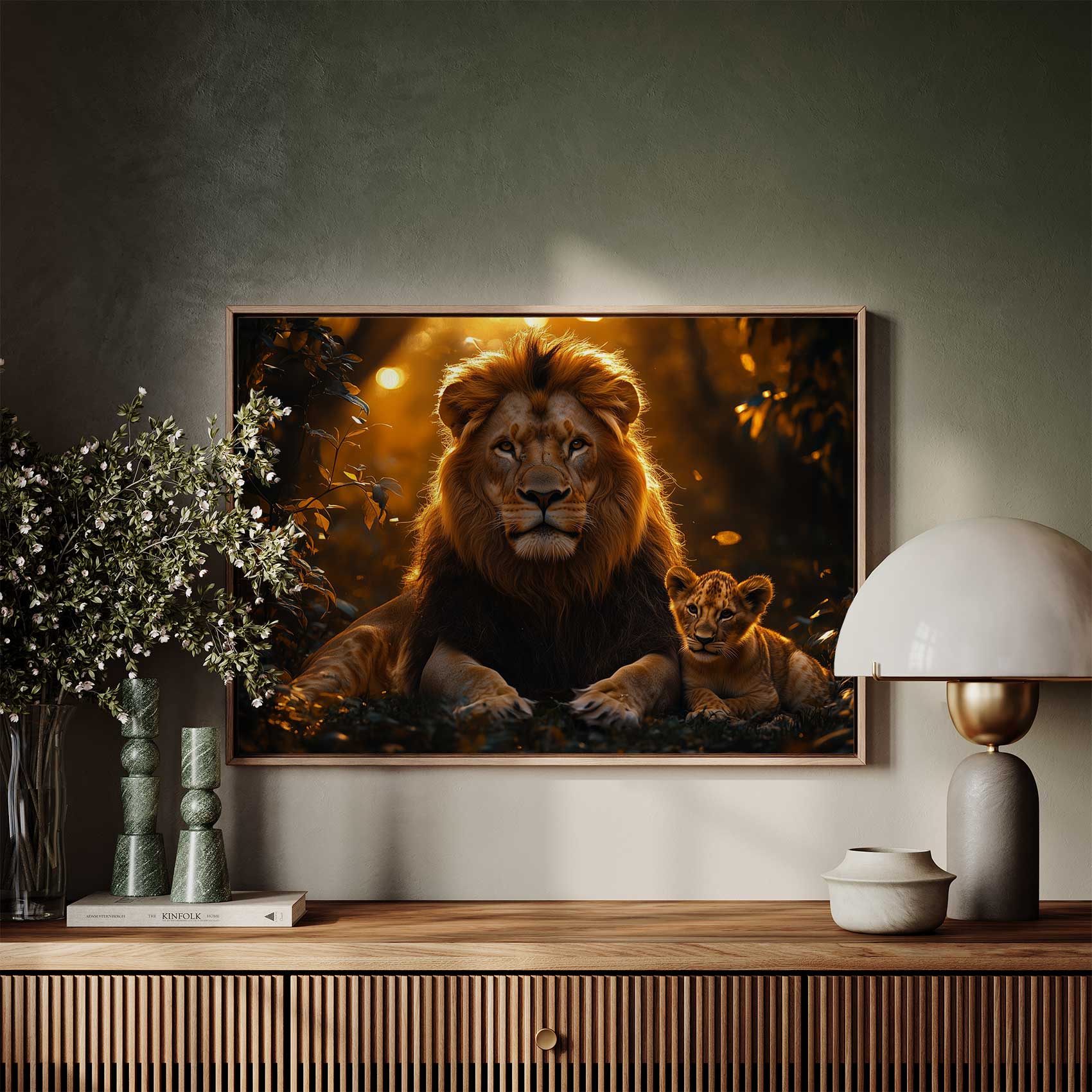 Majestueuze leeuw met welp - Afbeelding 7