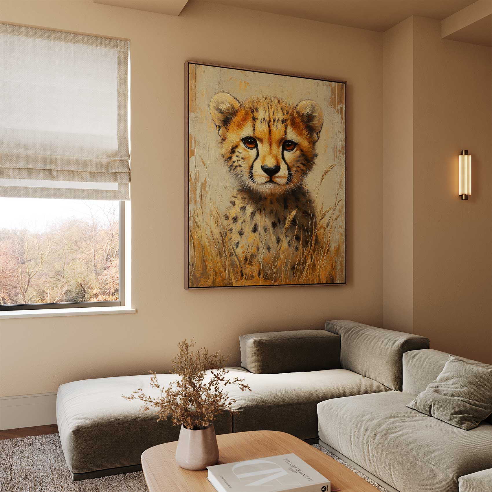 Realistisch jachtluipaard schilderij - Afbeelding 2