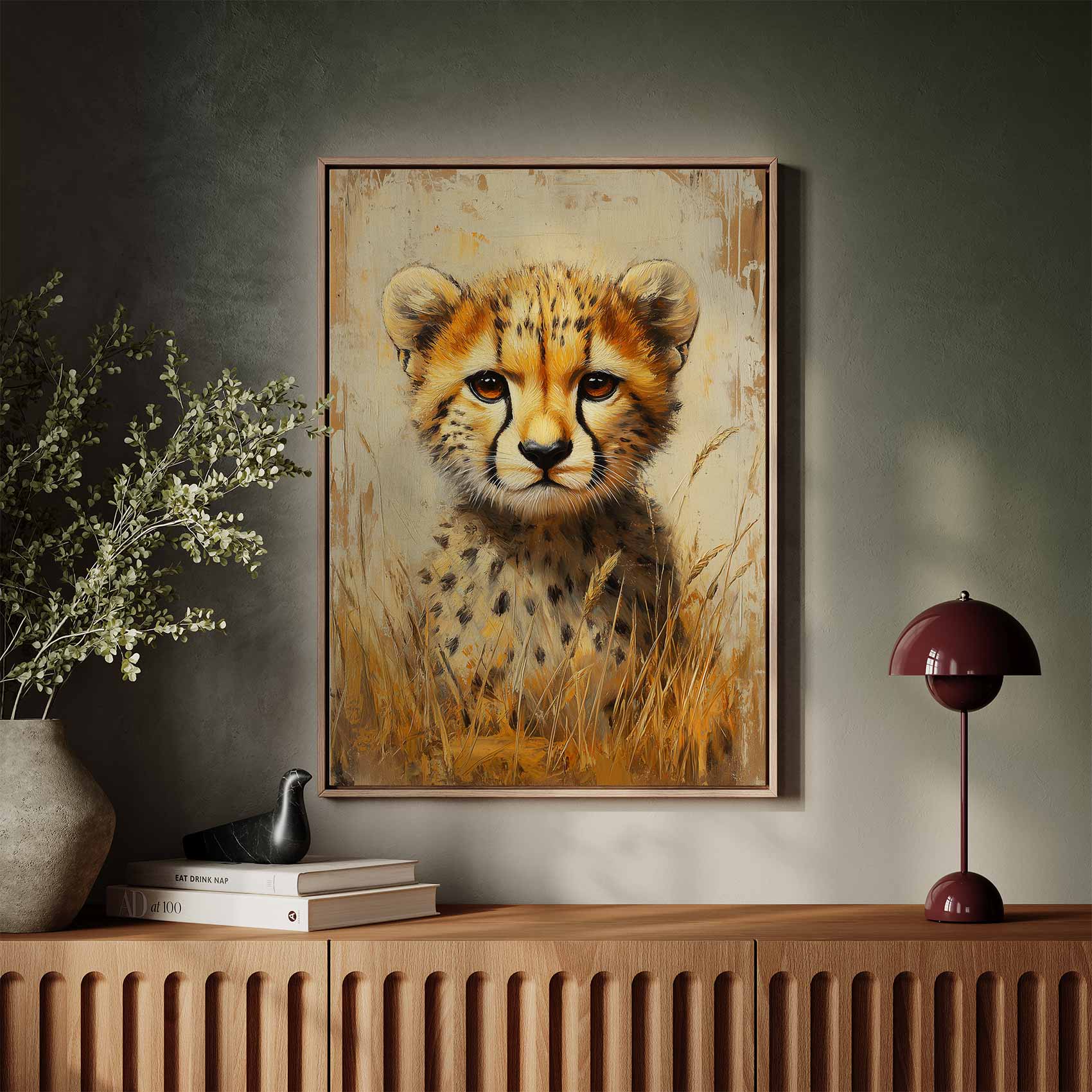 Realistisch jachtluipaard schilderij - Afbeelding 3