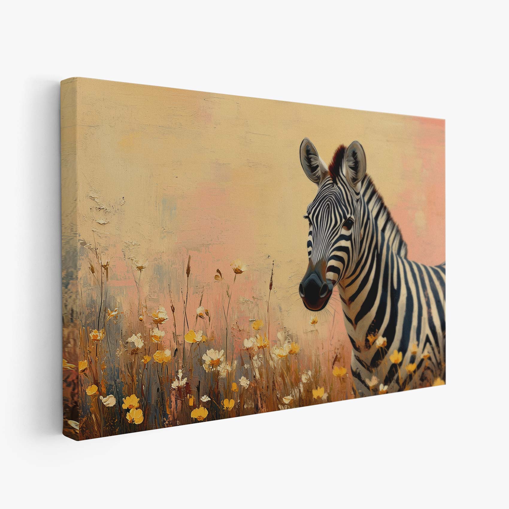 Zebra in Bloeiend Landschap