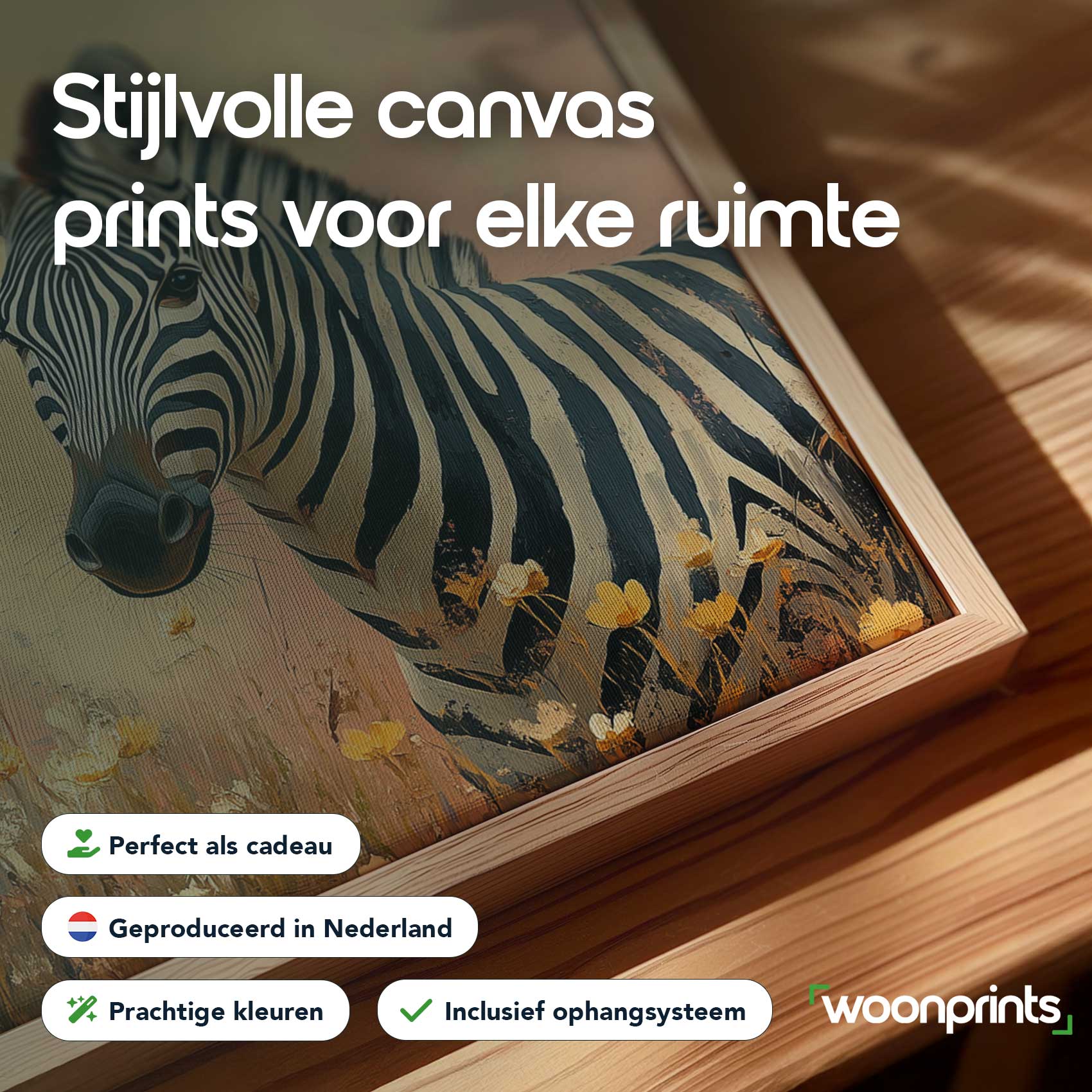 Zebra in Bloeiend Landschap - Afbeelding 4