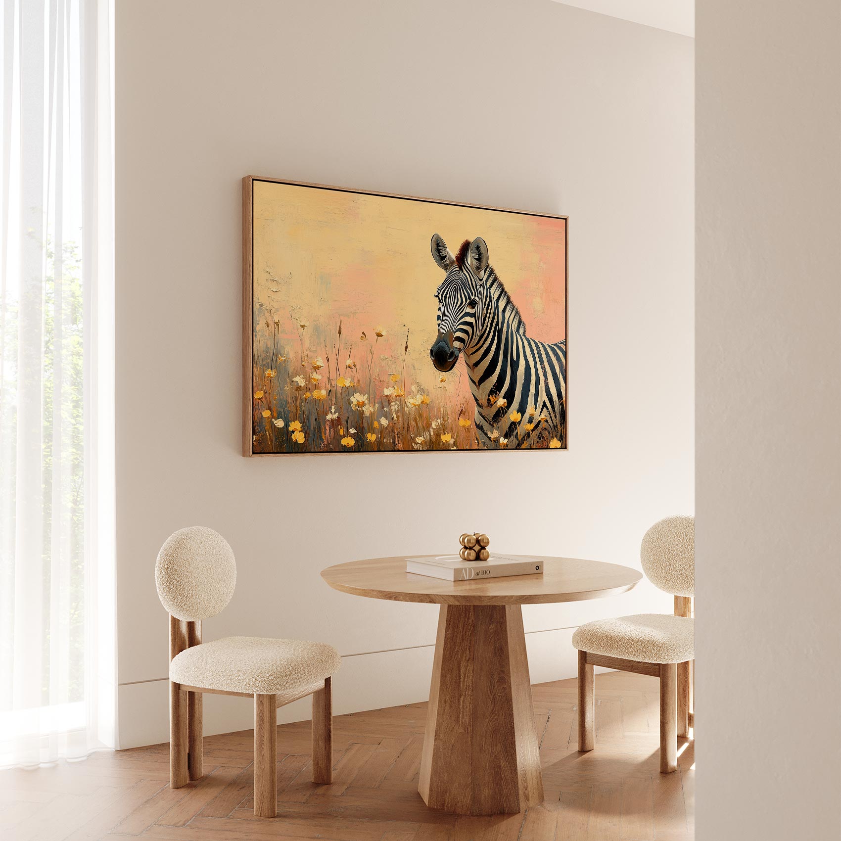 Zebra in Bloeiend Landschap - Afbeelding 5