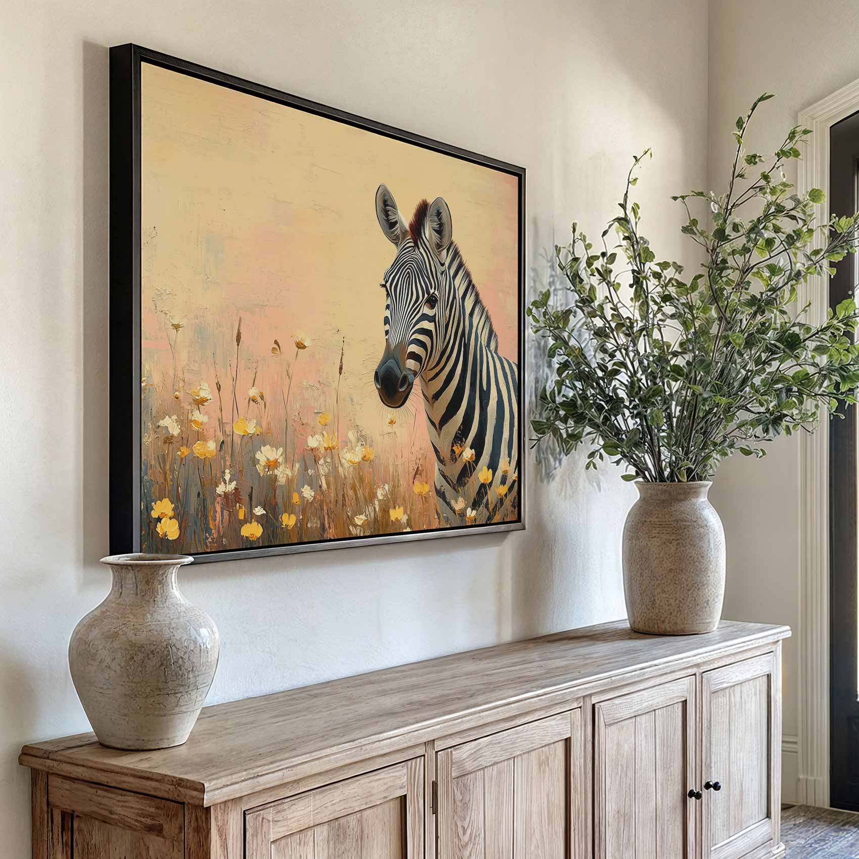 Zebra in Bloeiend Landschap - Afbeelding 6
