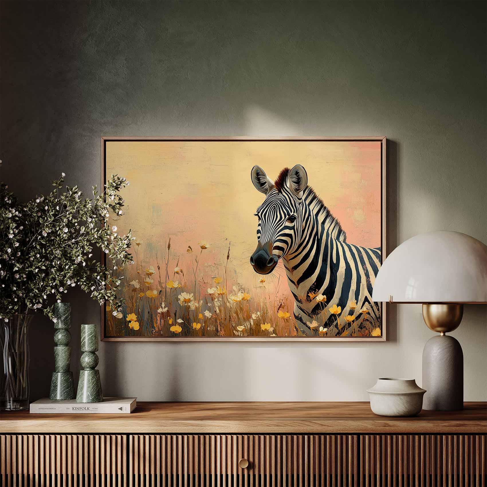 Zebra in Bloeiend Landschap - Afbeelding 7