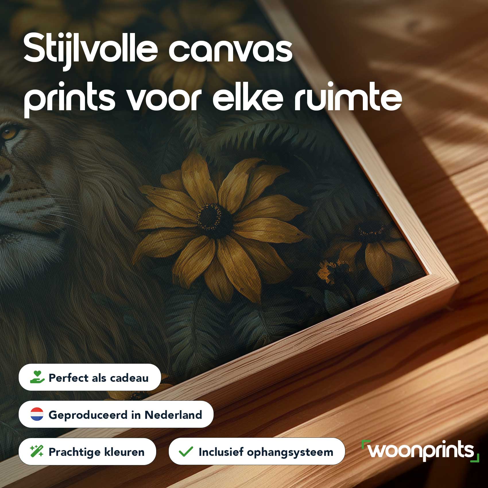Majestueuze leeuw in bloemenpracht - Afbeelding 4