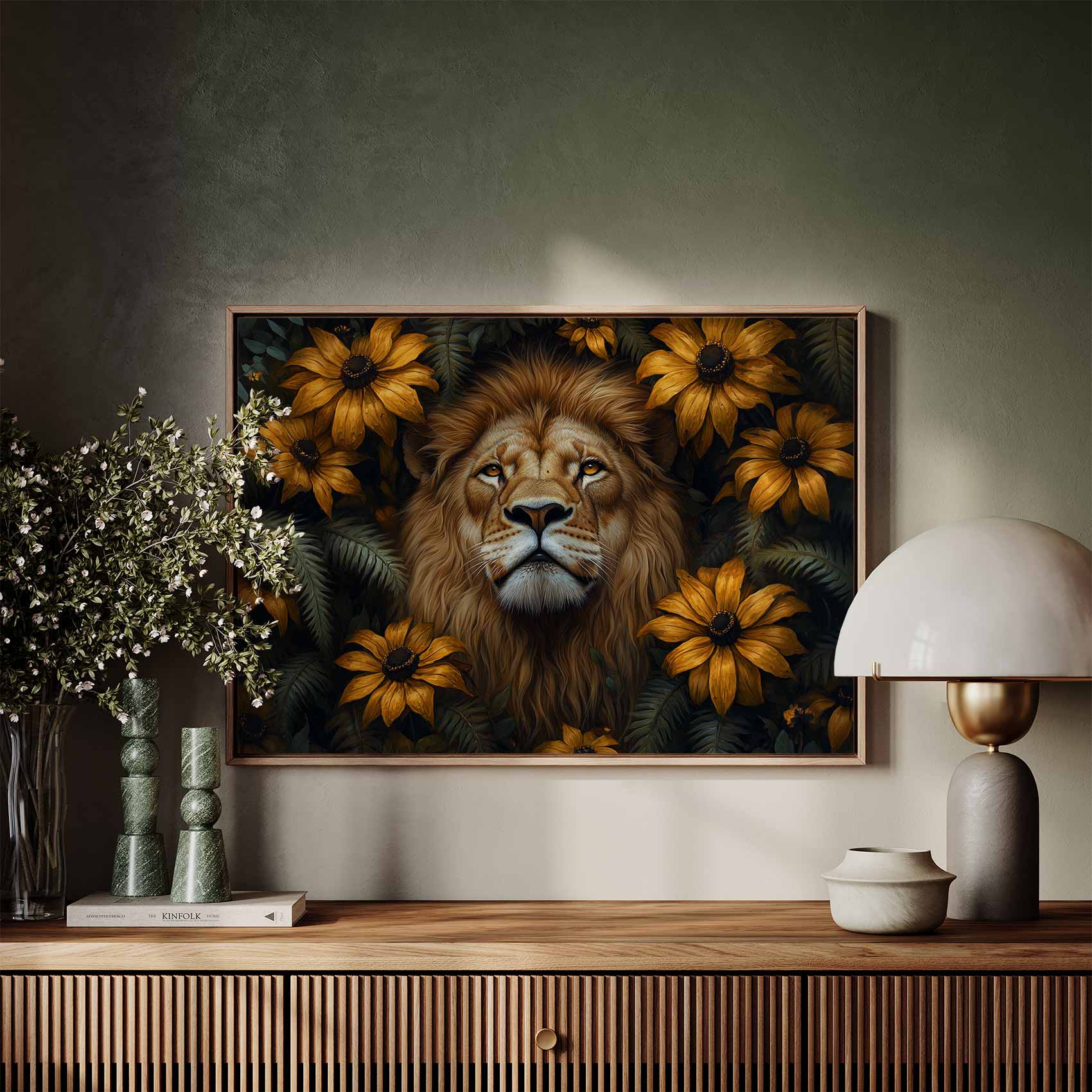 Majestueuze leeuw in bloemenpracht - Afbeelding 7