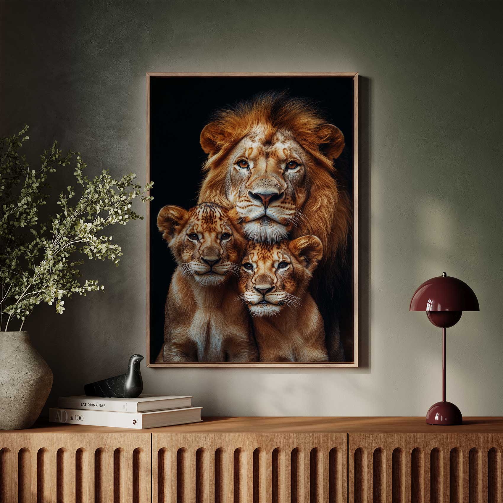 Majestueuze leeuw met welpen - Afbeelding 2