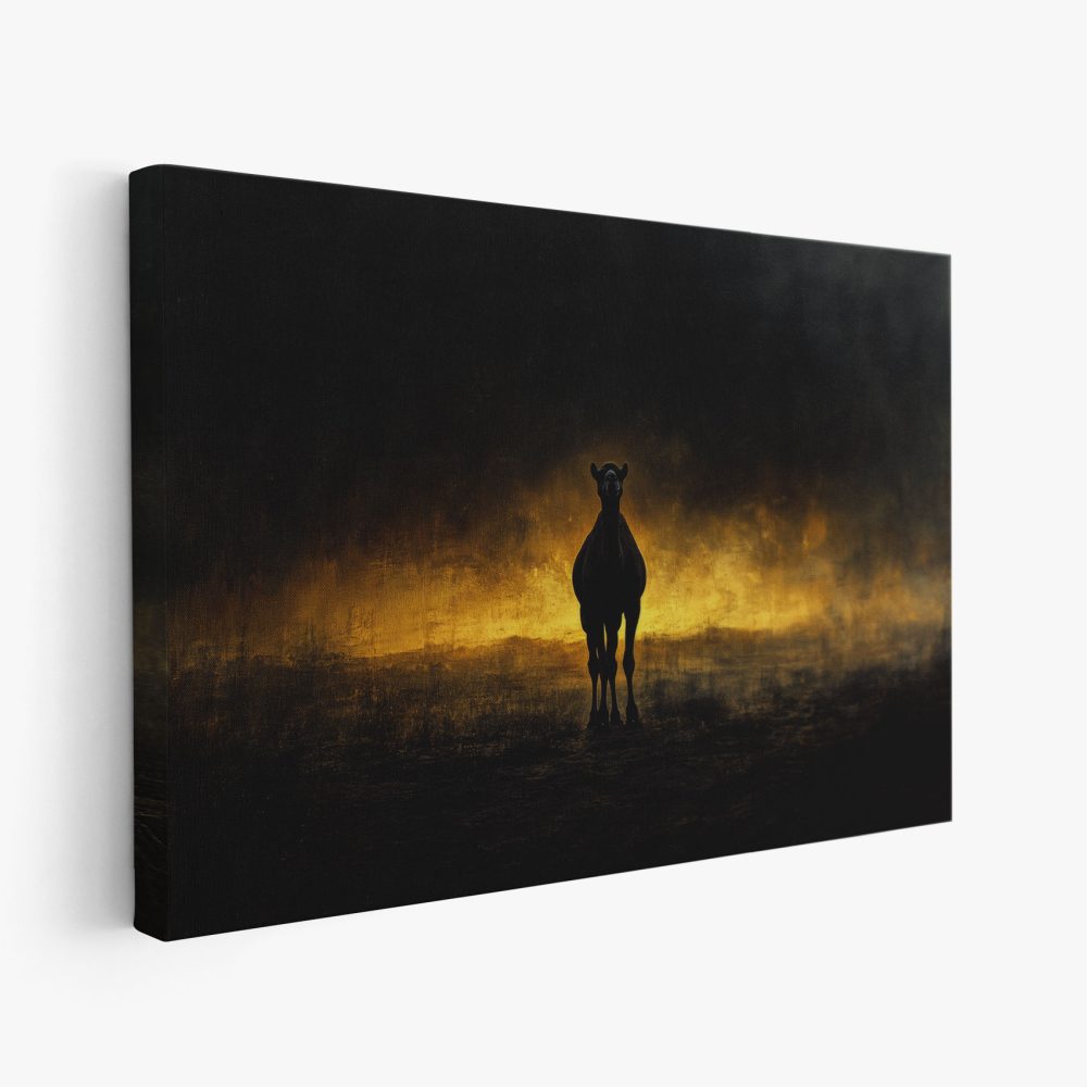 Dramatische woestijnkamelsilhouet