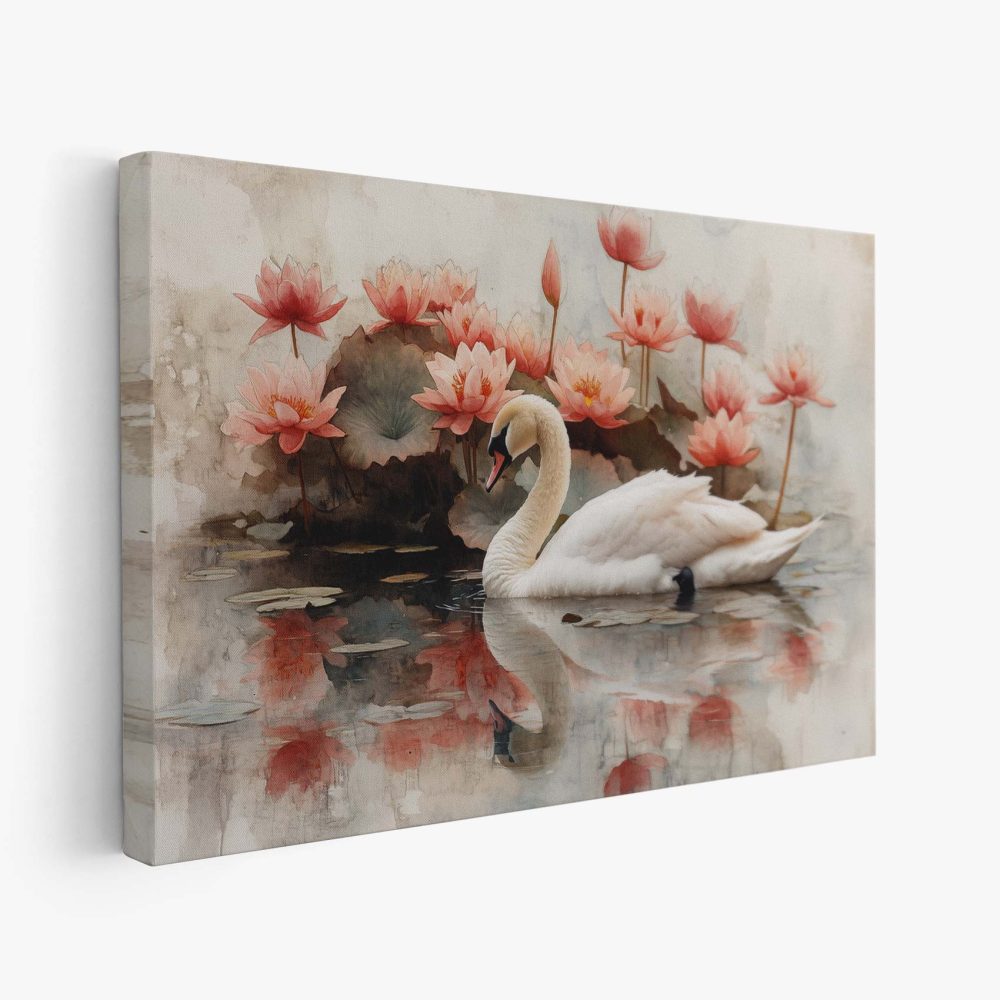 Elegante waterververzwaan in bloemen