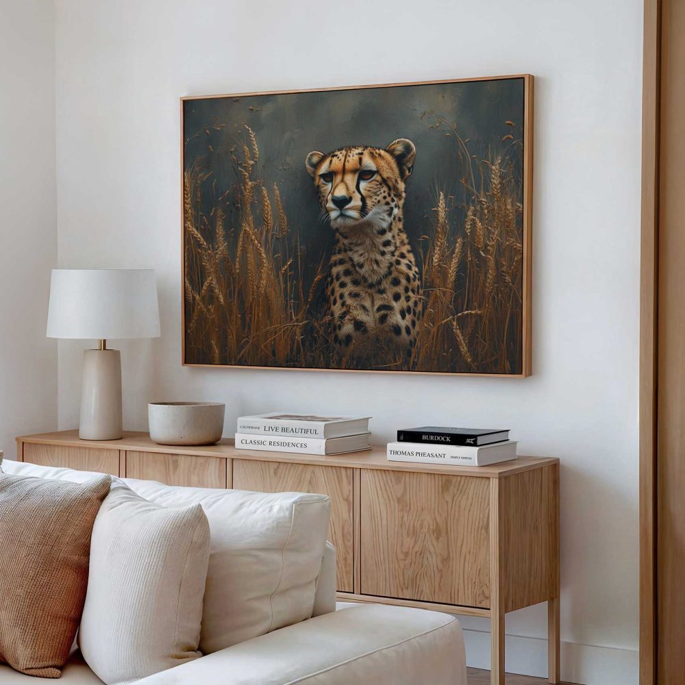 Alternative view of Eenzame cheetah in wildernis