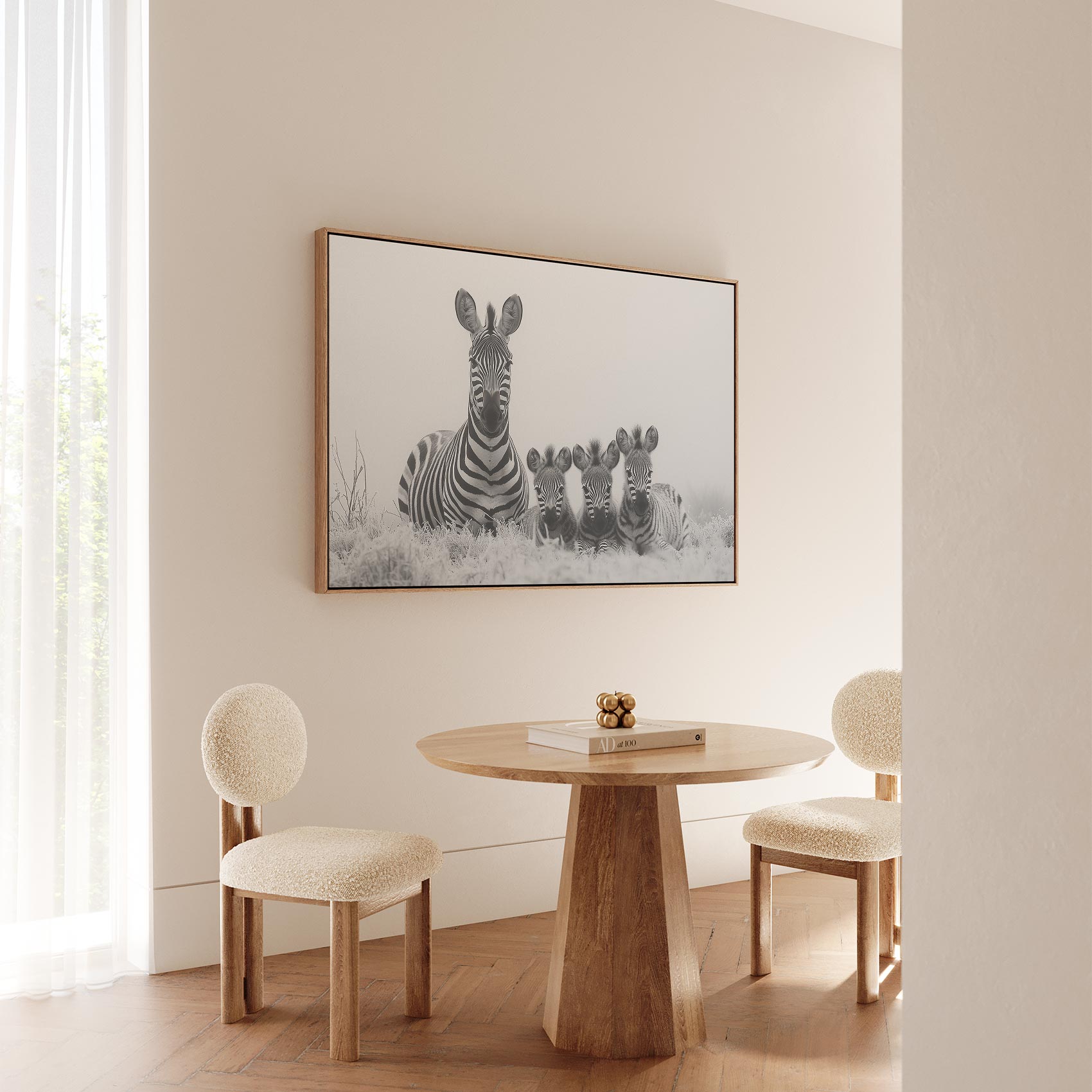 Zwart-witte zebrafamilie in gras - Afbeelding 5