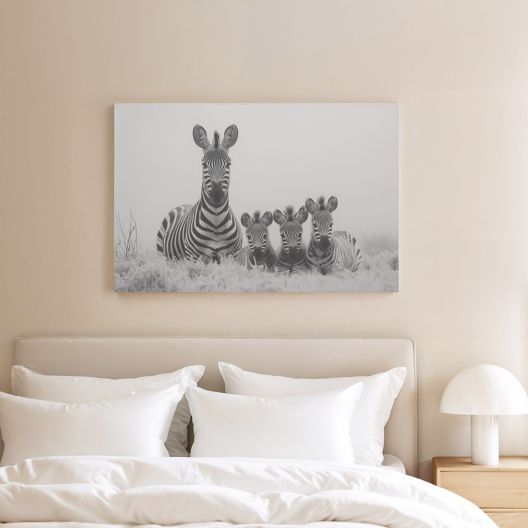 Zwart-witte zebrafamilie in gras - Afbeelding 8