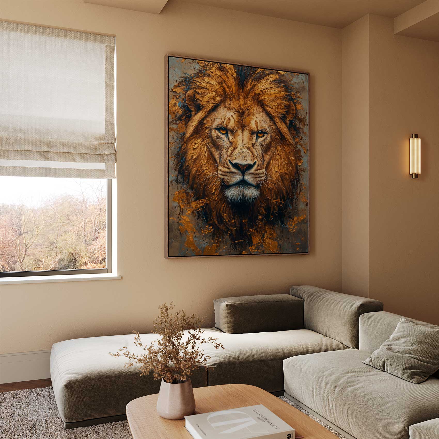 Majestueuze leeuwenkop close-up - Afbeelding 2