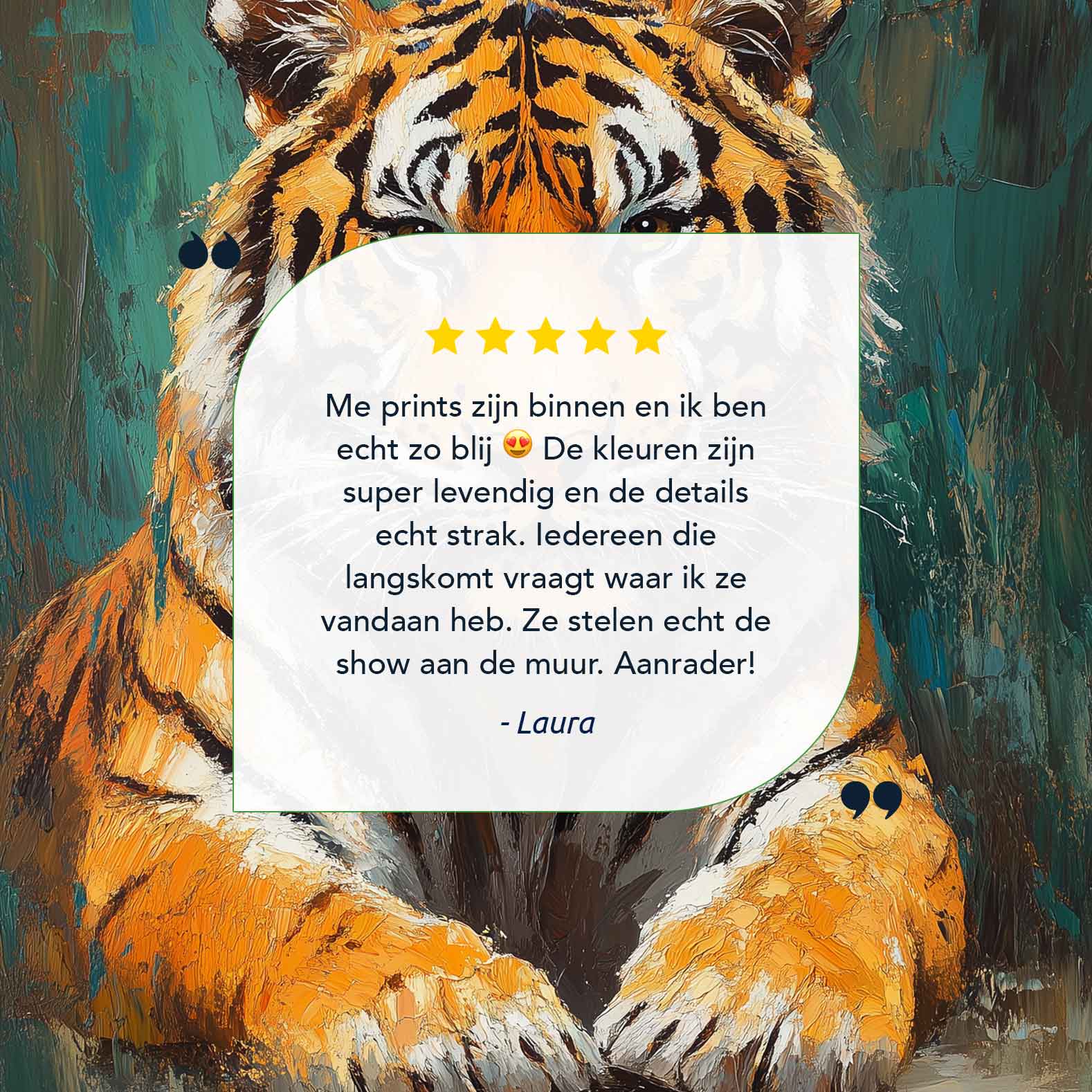 Realistisch rustende tijgerschilderij - Afbeelding 9