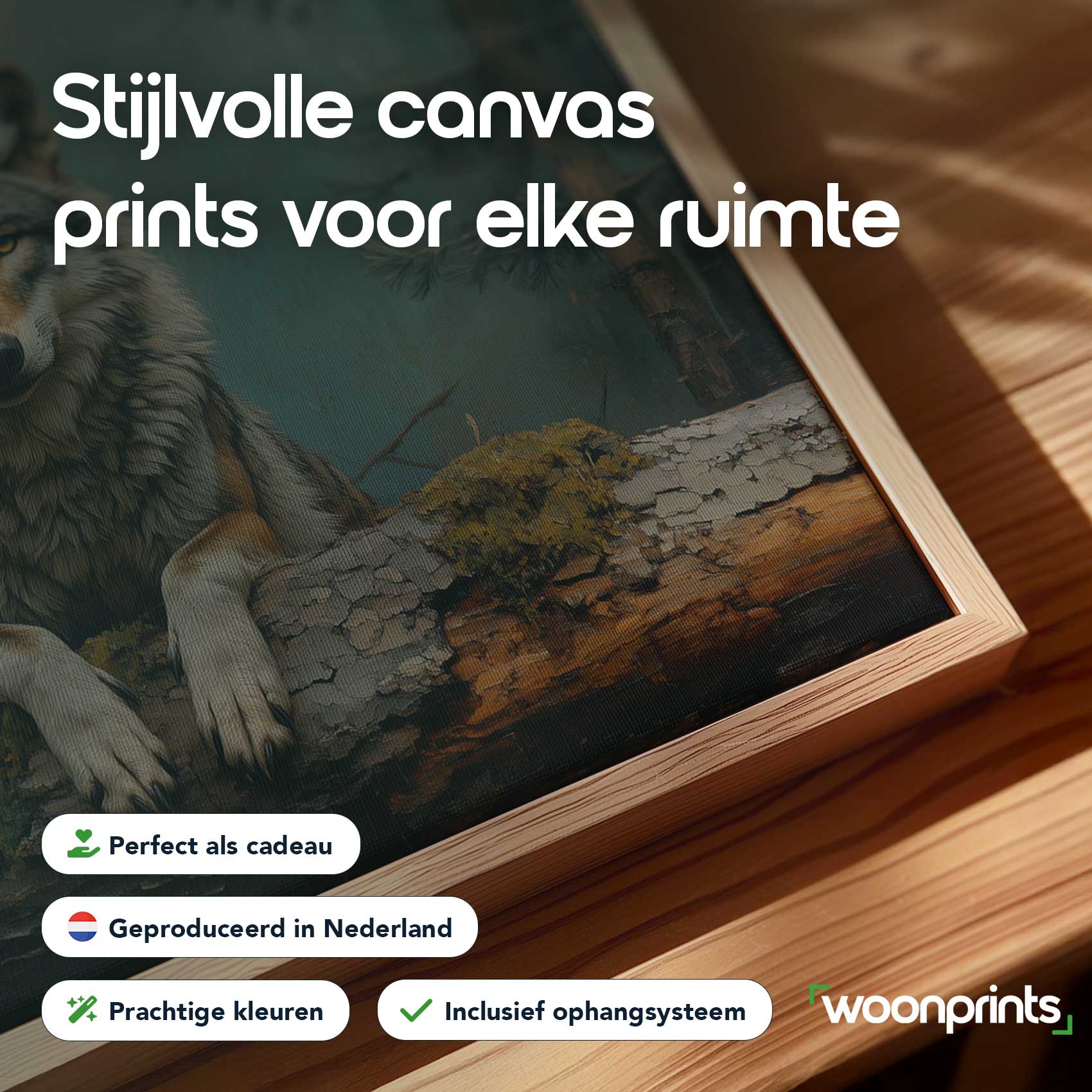 Rustende wolf in bos - Afbeelding 4