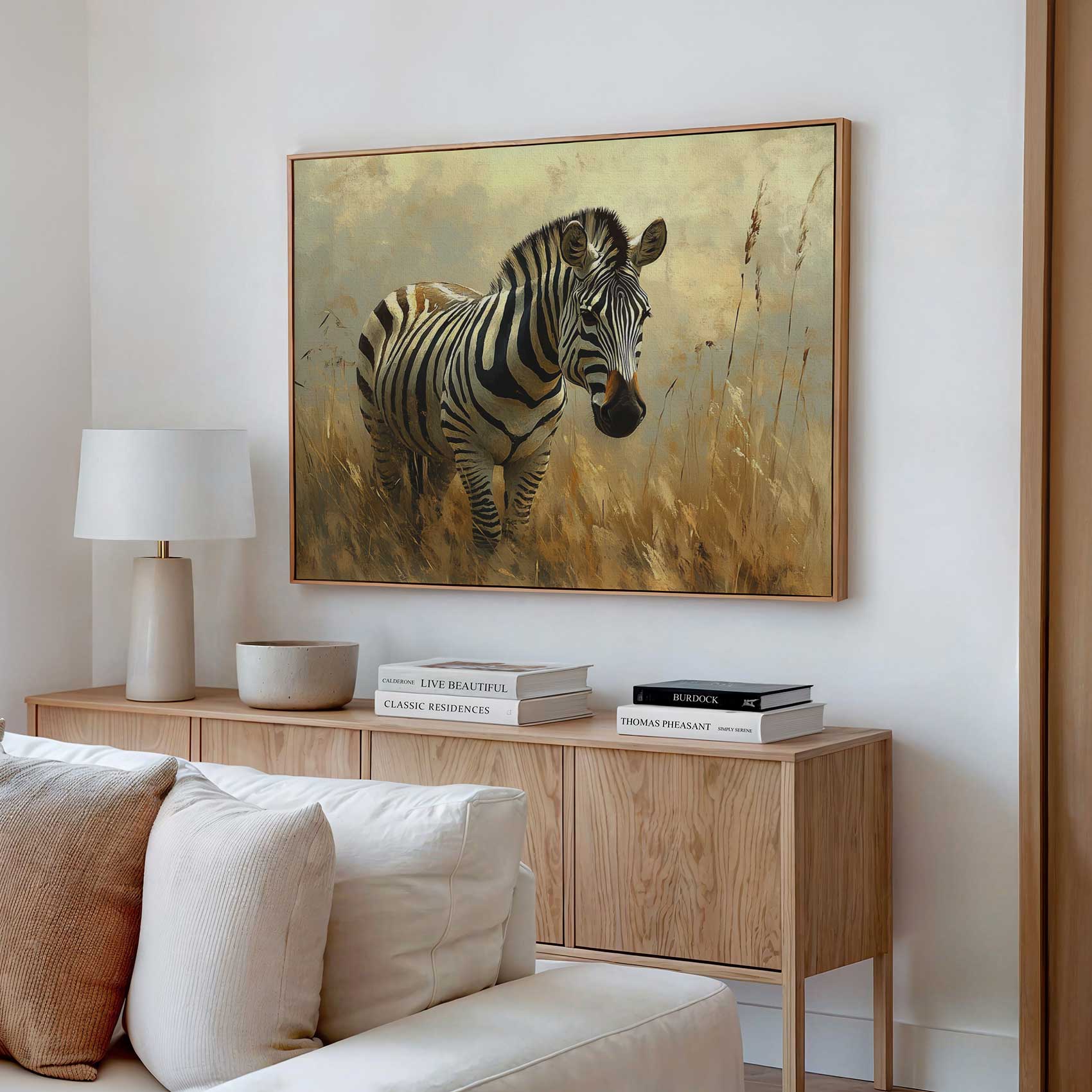 Realistische zebra in grasveld - Afbeelding 2
