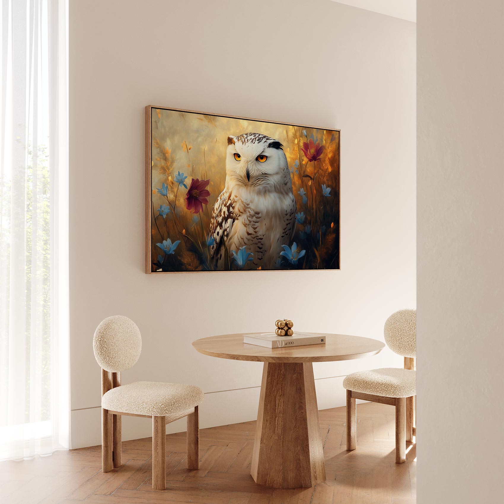 Witte uil tussen blauwe bloemen - Afbeelding 5
