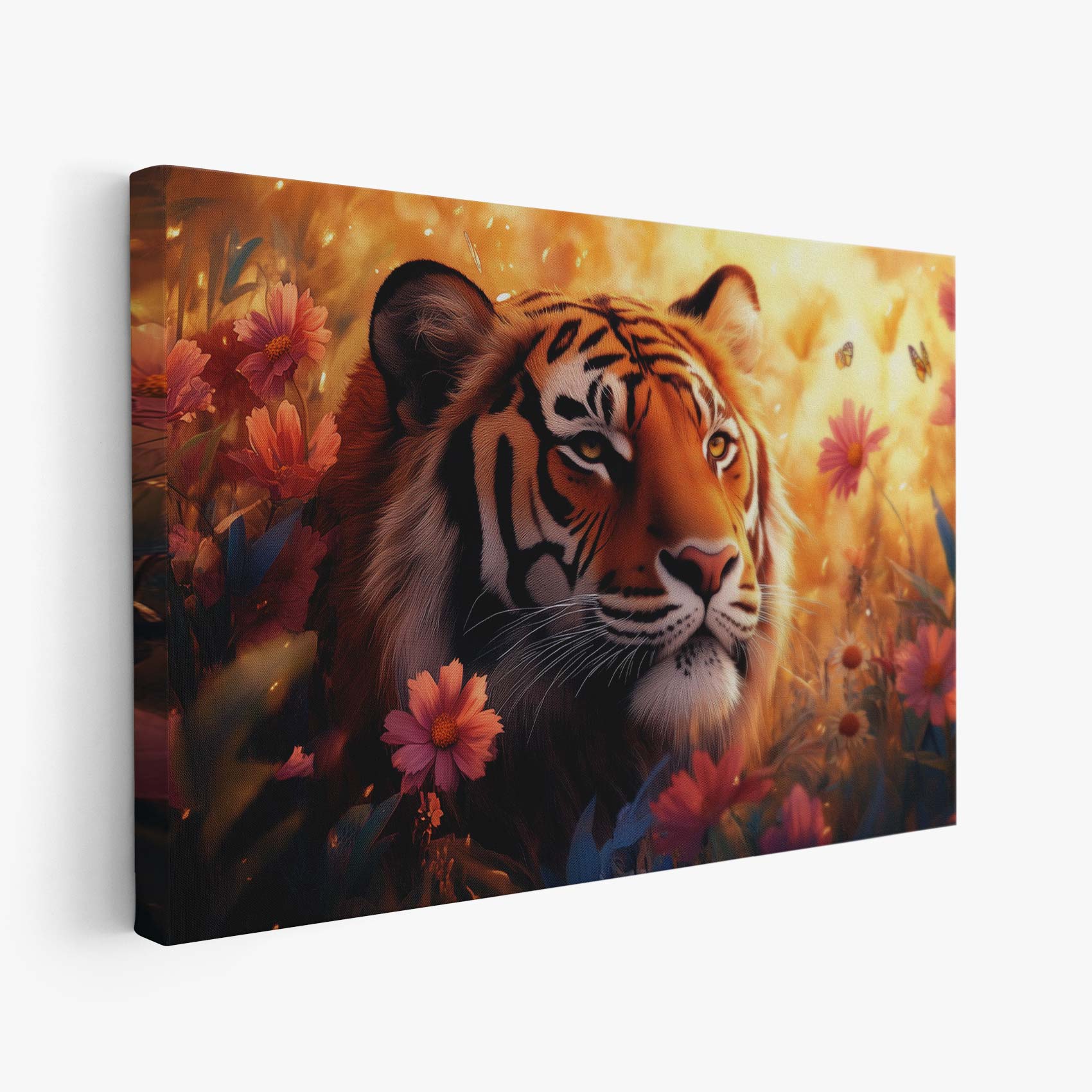 Tijger tussen bloemenpracht