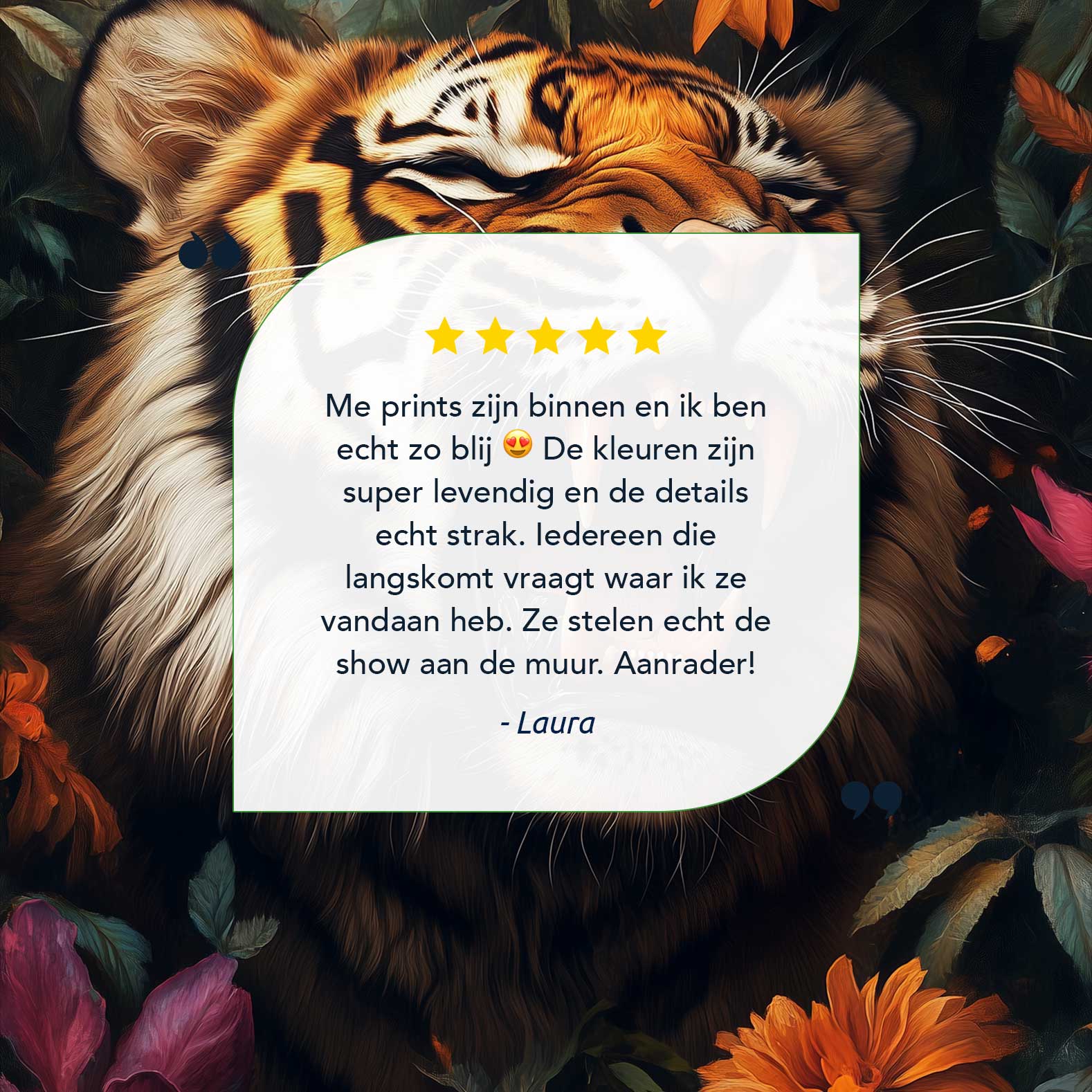 Woeste tijger in bloemenpracht - Afbeelding 9