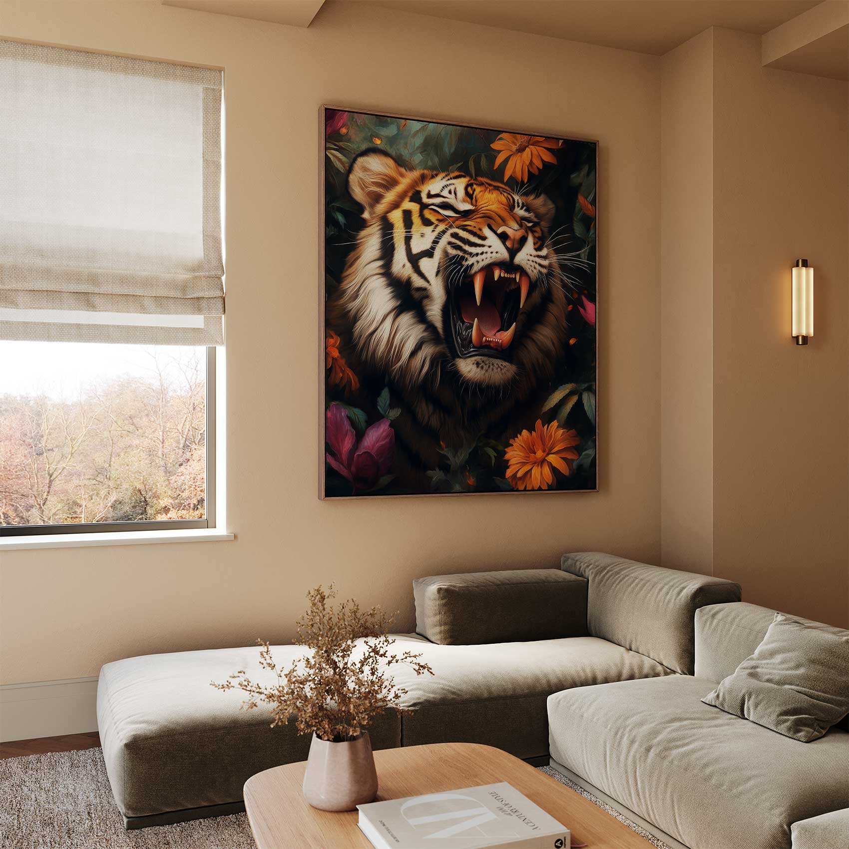 Woeste tijger in bloemenpracht - Afbeelding 2