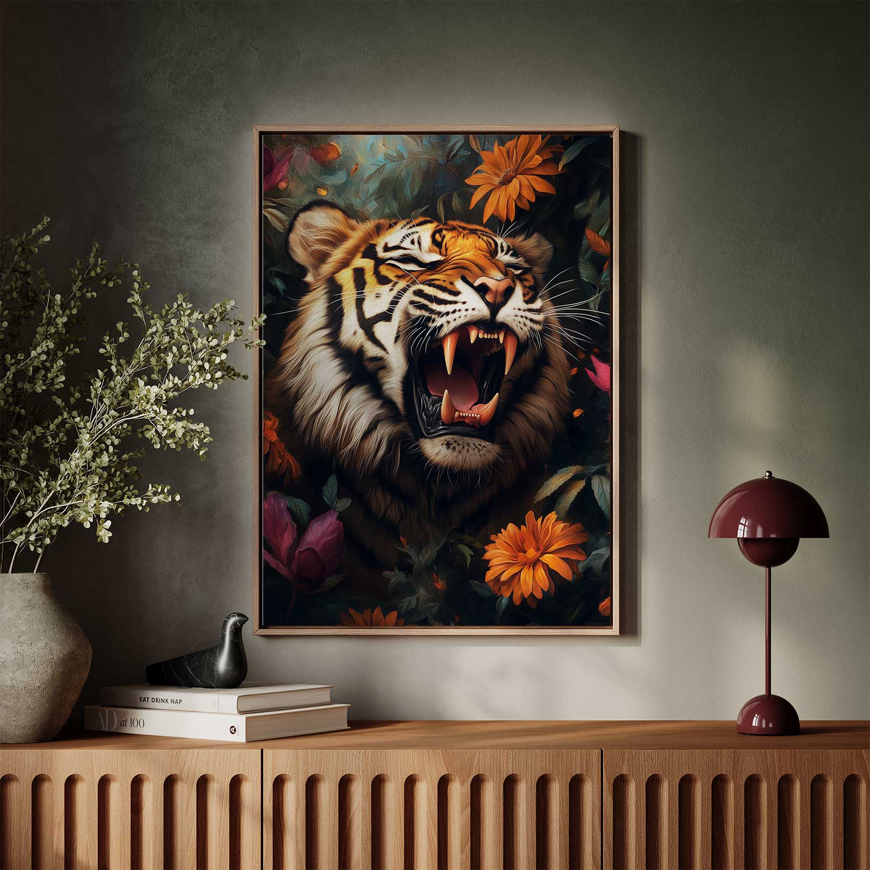 Woeste tijger in bloemenpracht - Afbeelding 3