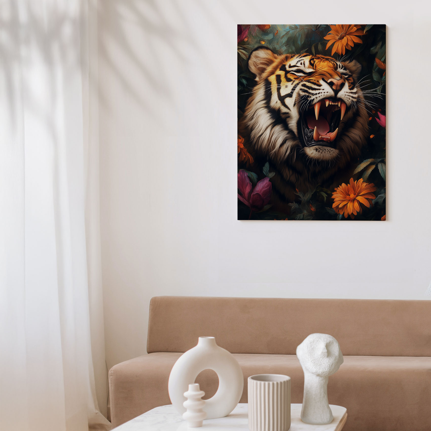 Woeste tijger in bloemenpracht - Afbeelding 7