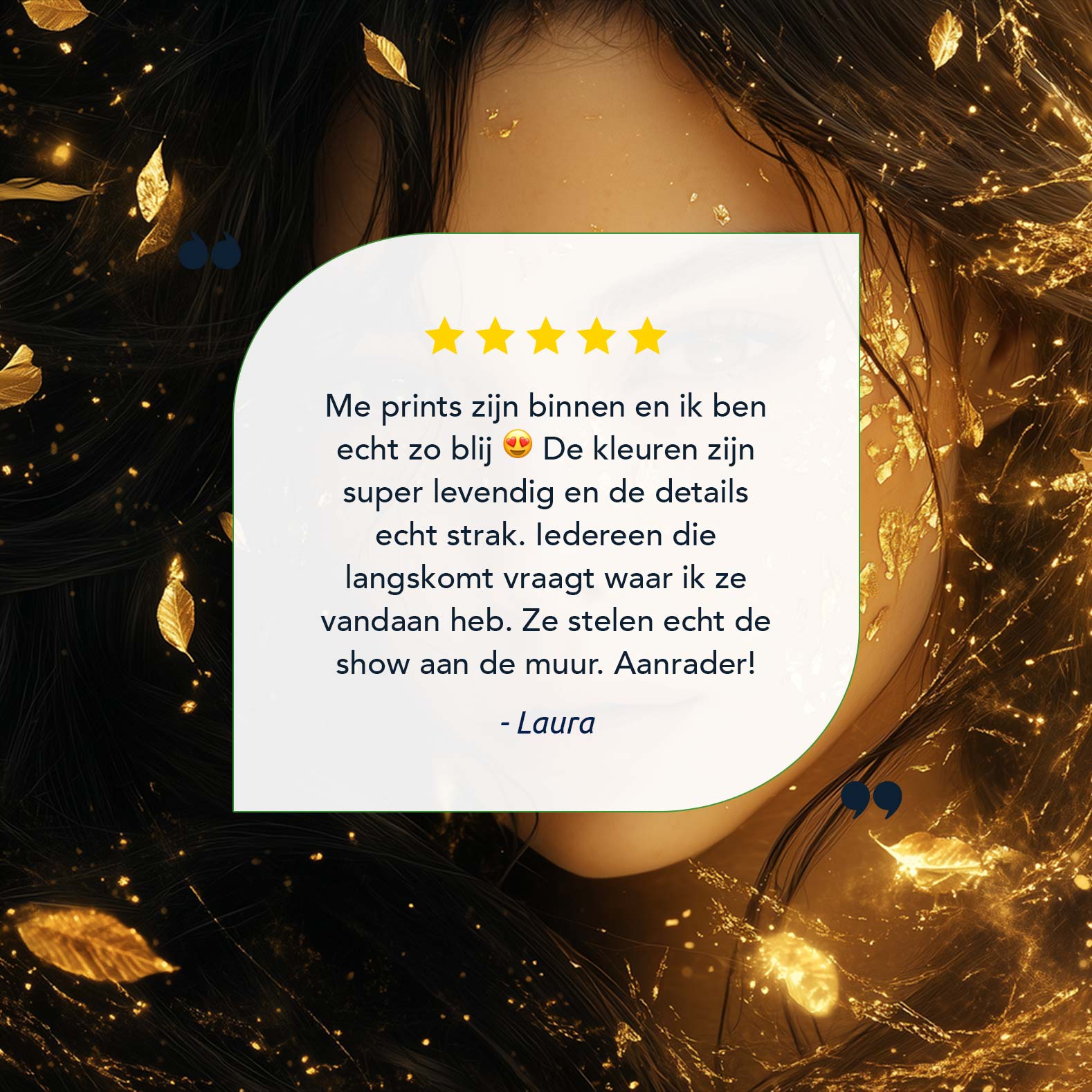 Elegante vrouw tussen gouden bladeren - Afbeelding 9