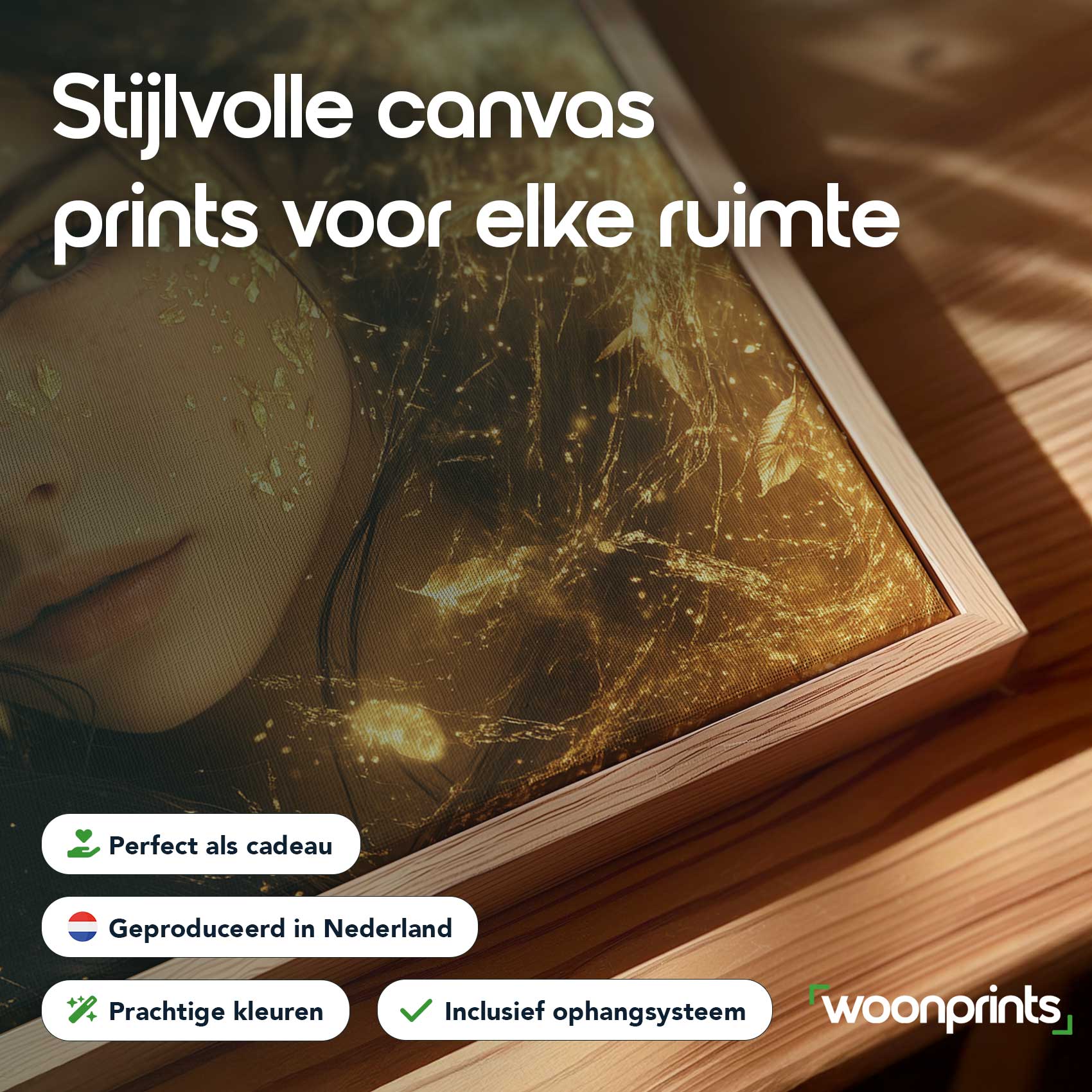 Elegante vrouw tussen gouden bladeren - Afbeelding 4