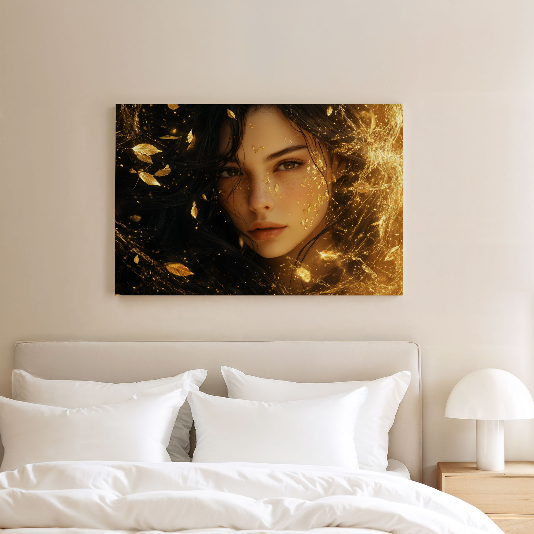 Elegante vrouw tussen gouden bladeren - Afbeelding 8