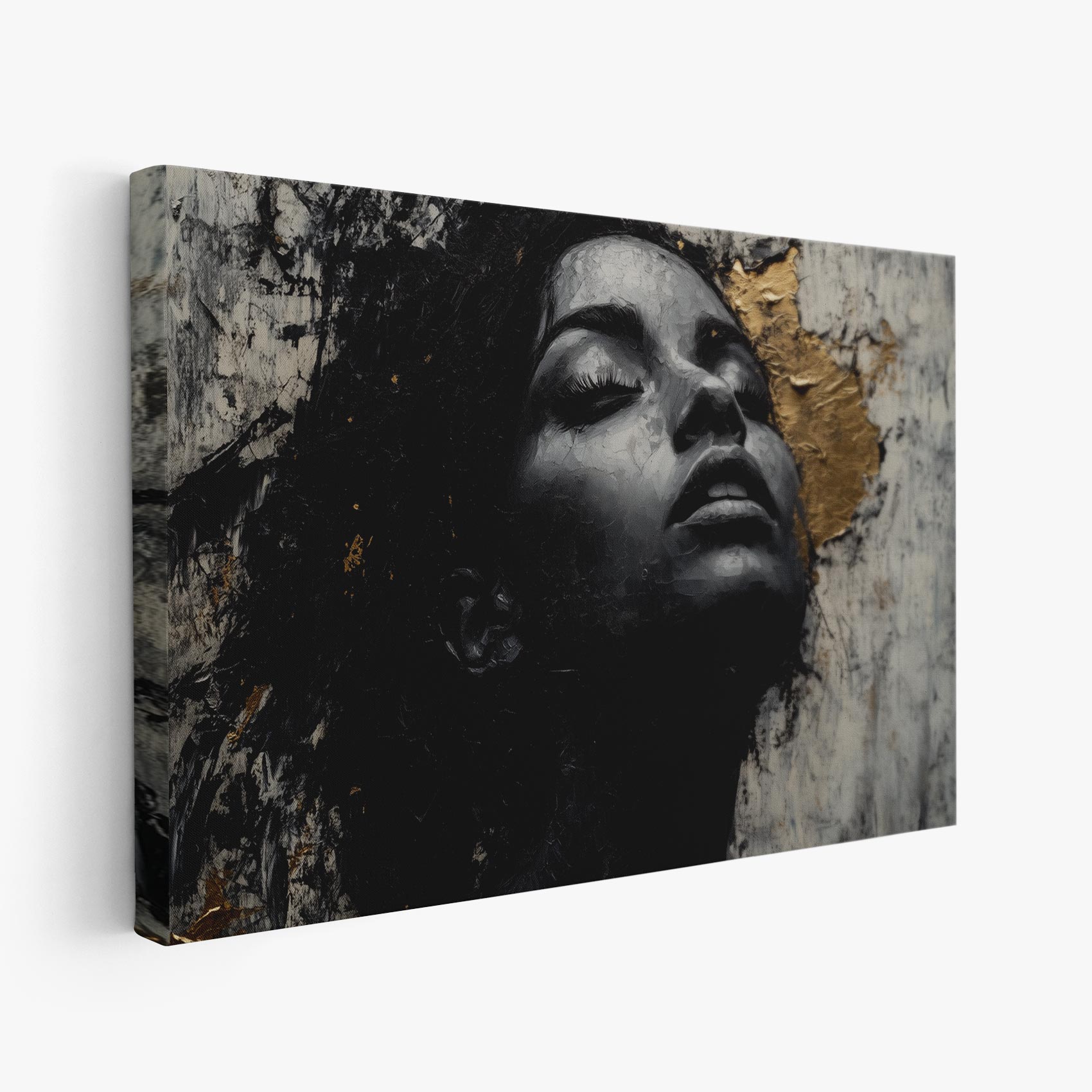 Zwart-wit portret met goud