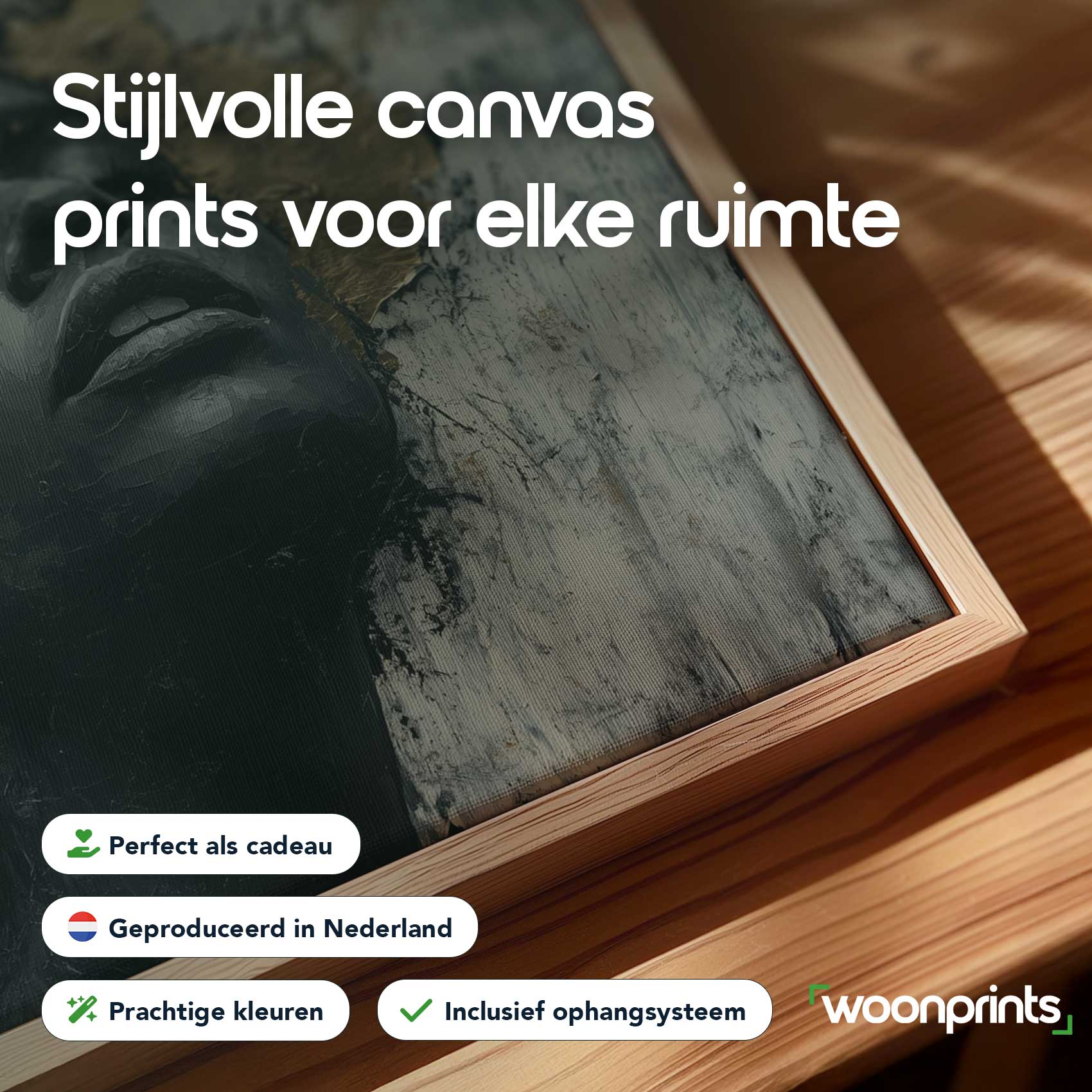 Zwart-wit portret met goud - Afbeelding 4