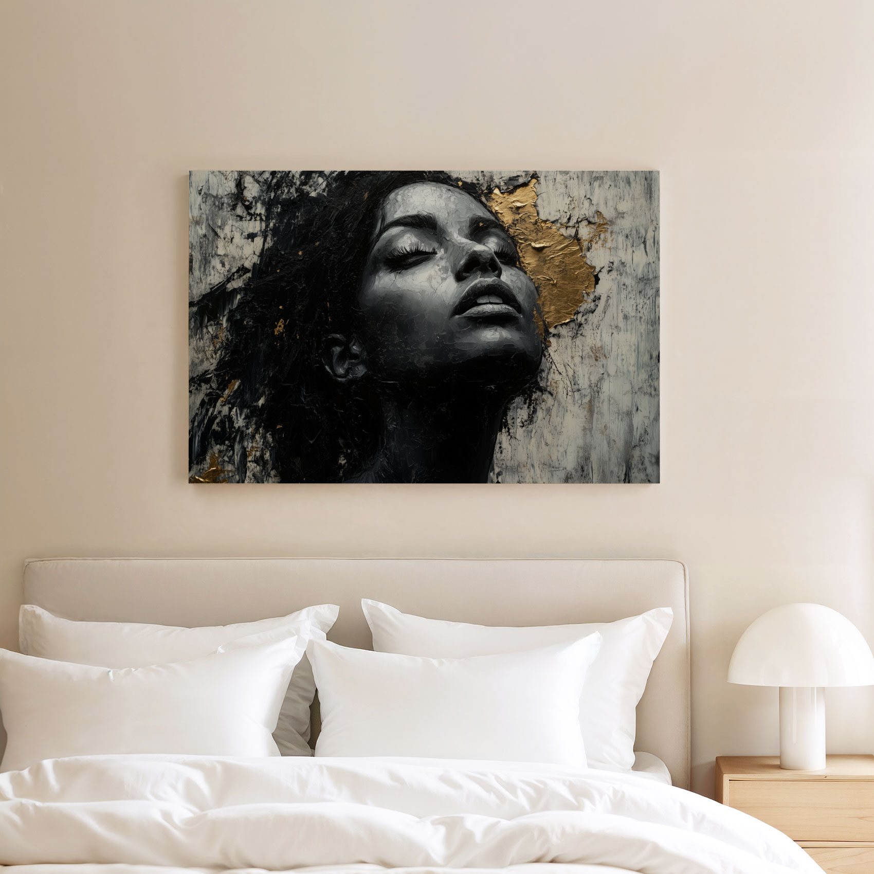 Zwart-wit portret met goud - Afbeelding 8